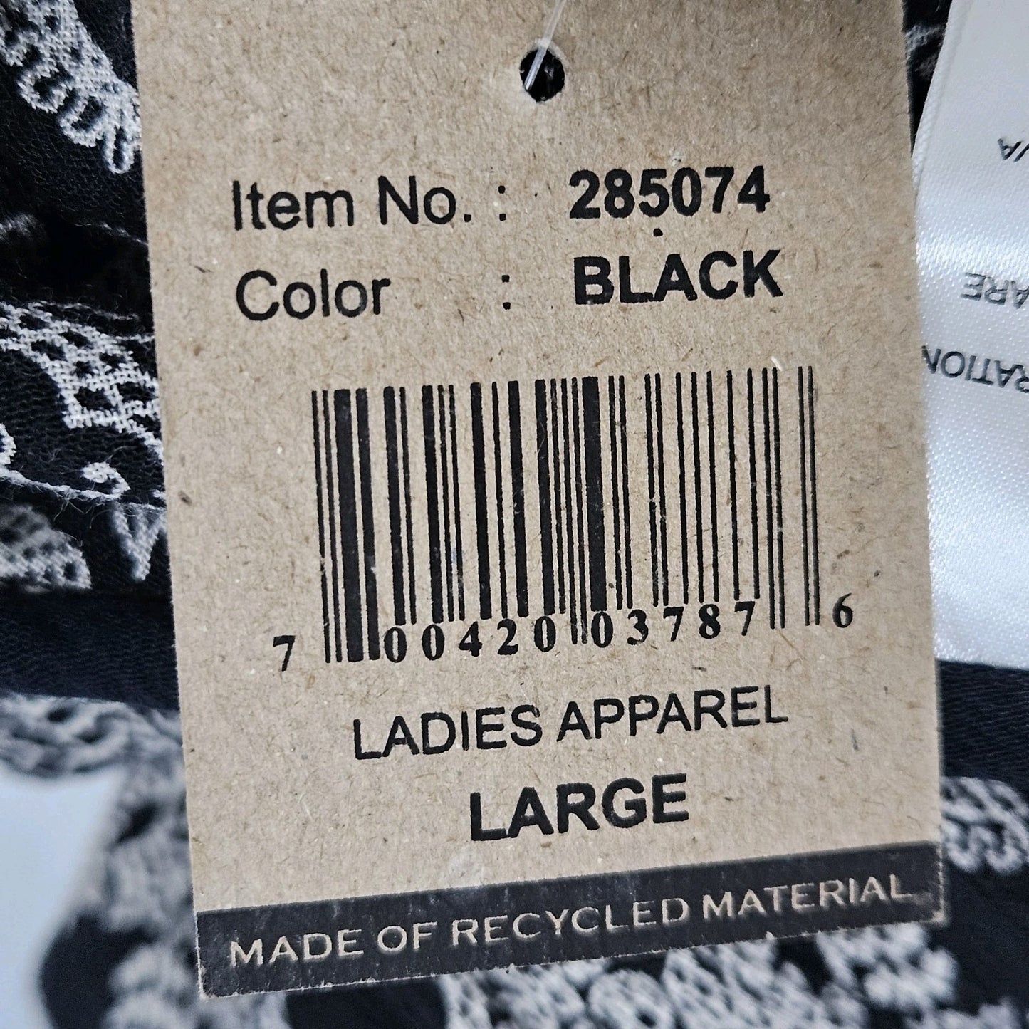 NWD Forbidden Black White Floral Beaded Sequin Accents Boho Midi Dress Large L