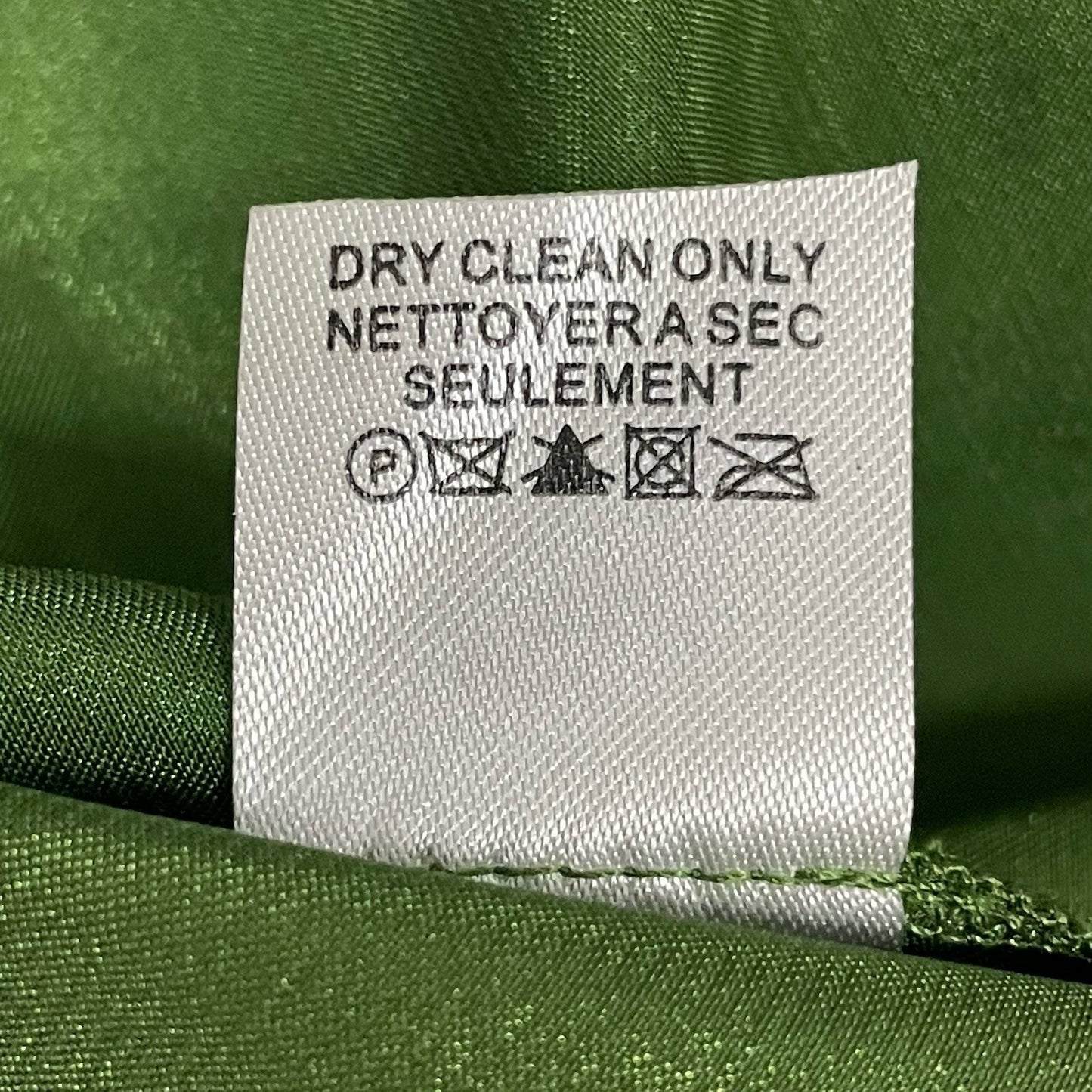 Laundry Green Silk Strappy Flare Pleated Sheer Overlay Zipped Lined Dress Size 6