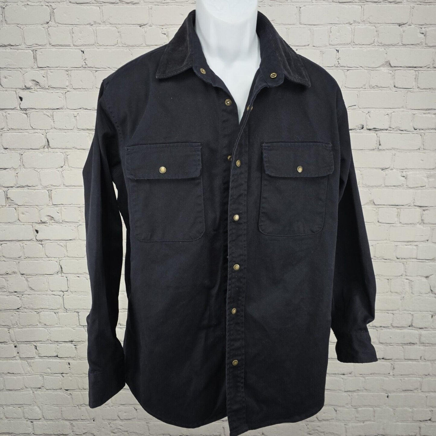 John Galt Dark Denim Lightweight Jacket With Corduroy Collar Mens Size Small S