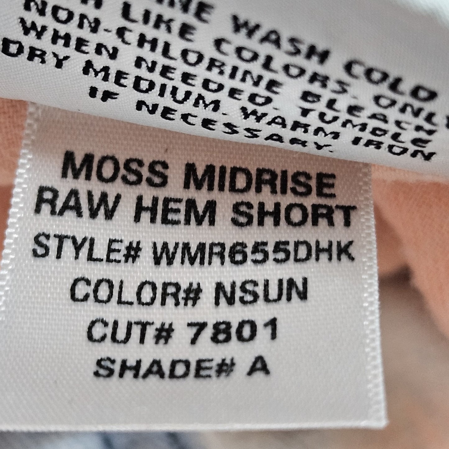 Hudson Orange Sun Moss Mid Rise Raw Hem Button Fly Denim Shorts USA 27 (30x2.5)