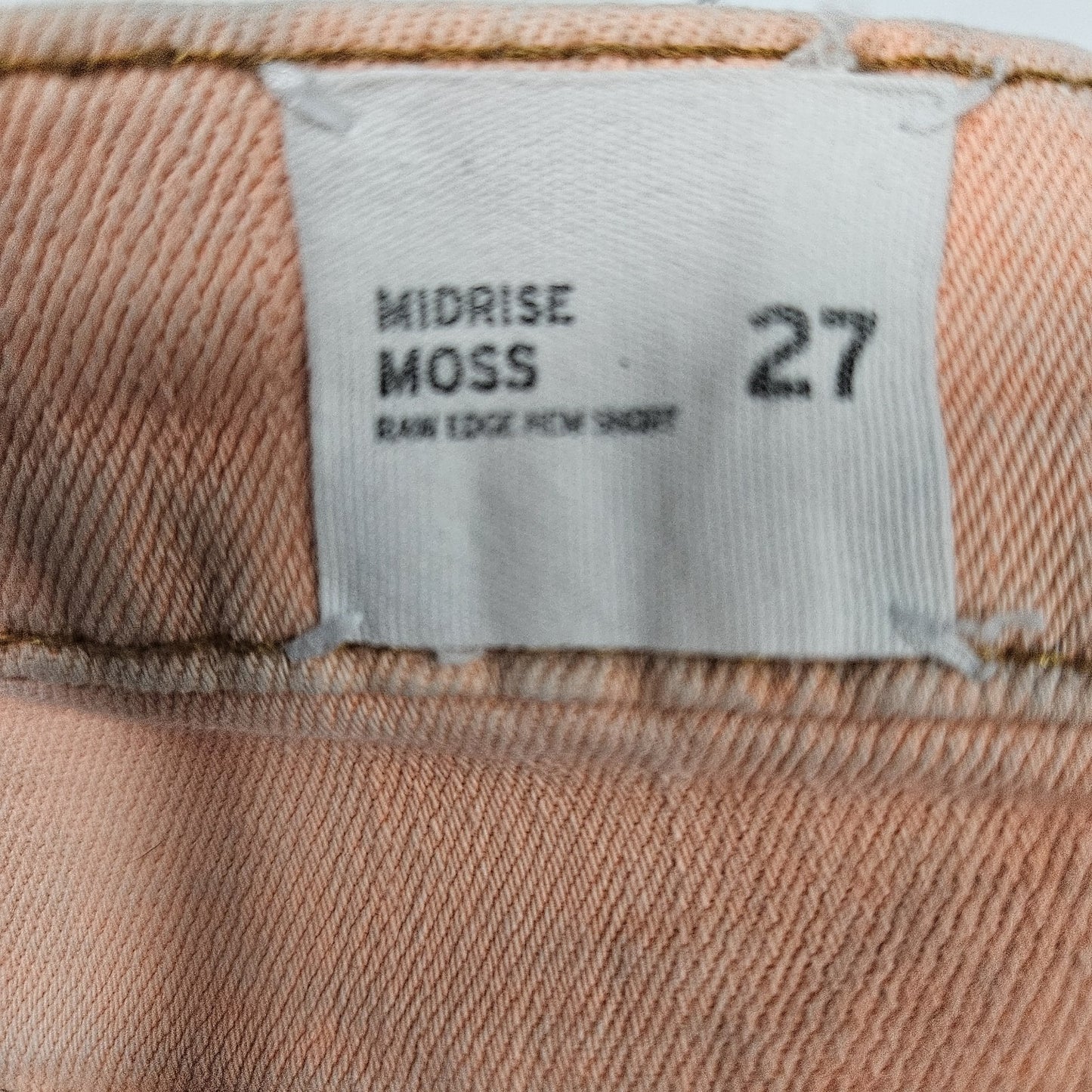 Hudson Orange Sun Moss Mid Rise Raw Hem Button Fly Denim Shorts USA 27 (30x2.5)