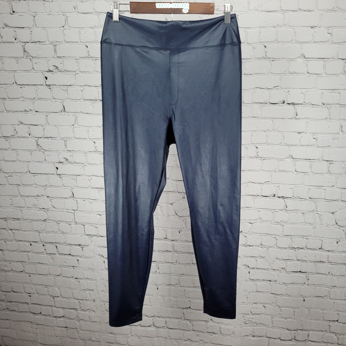 NWD Offline Aerie Real Luxe Blue Faux Leather Hi-Rise Lightweight Leggings XL