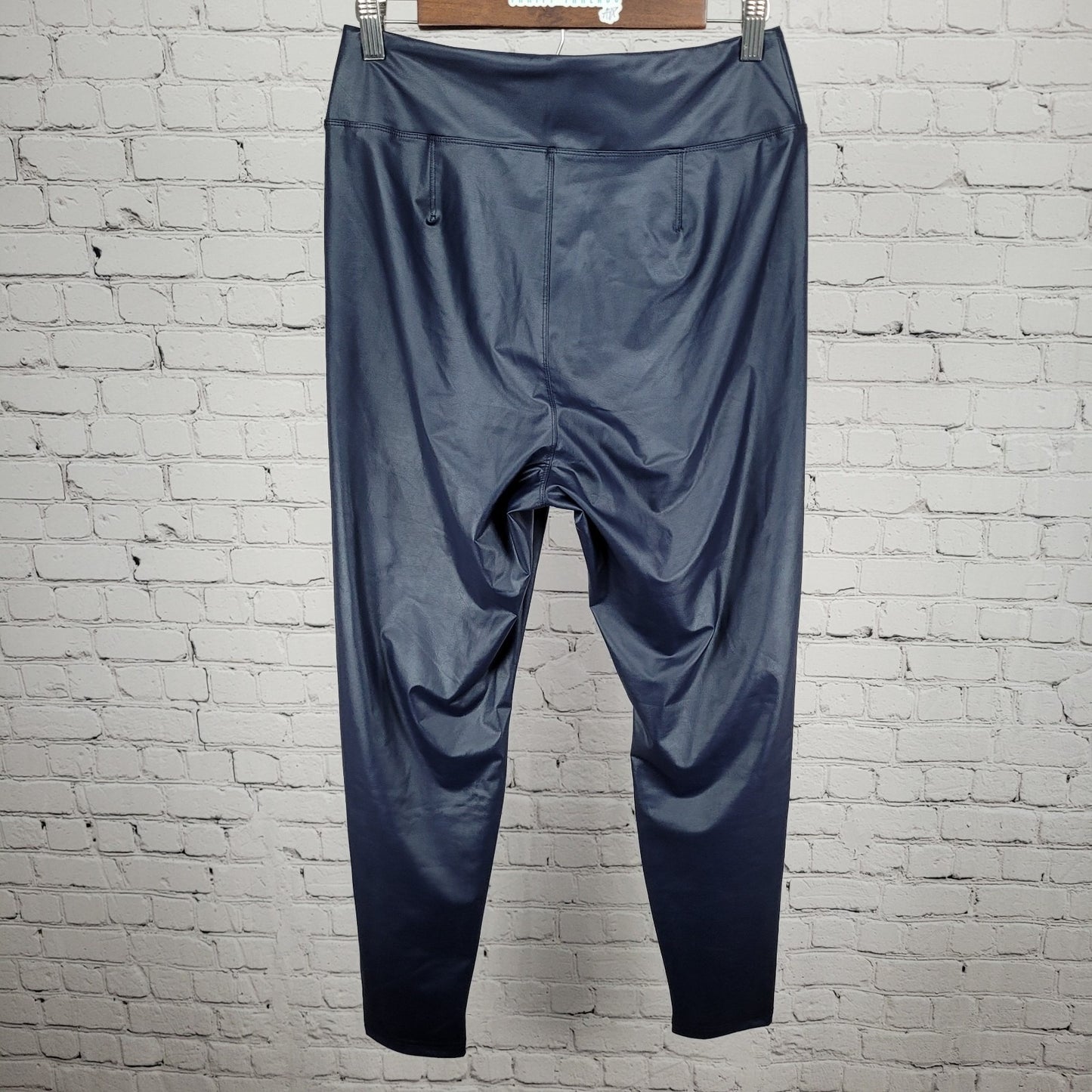 NWD Offline Aerie Real Luxe Blue Faux Leather Hi-Rise Lightweight Leggings XL