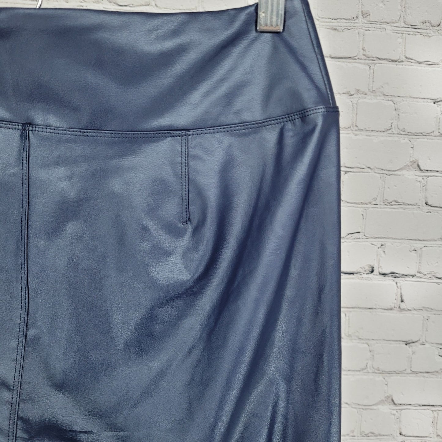 NWD Offline Aerie Real Luxe Blue Faux Leather Hi-Rise Lightweight Leggings XL