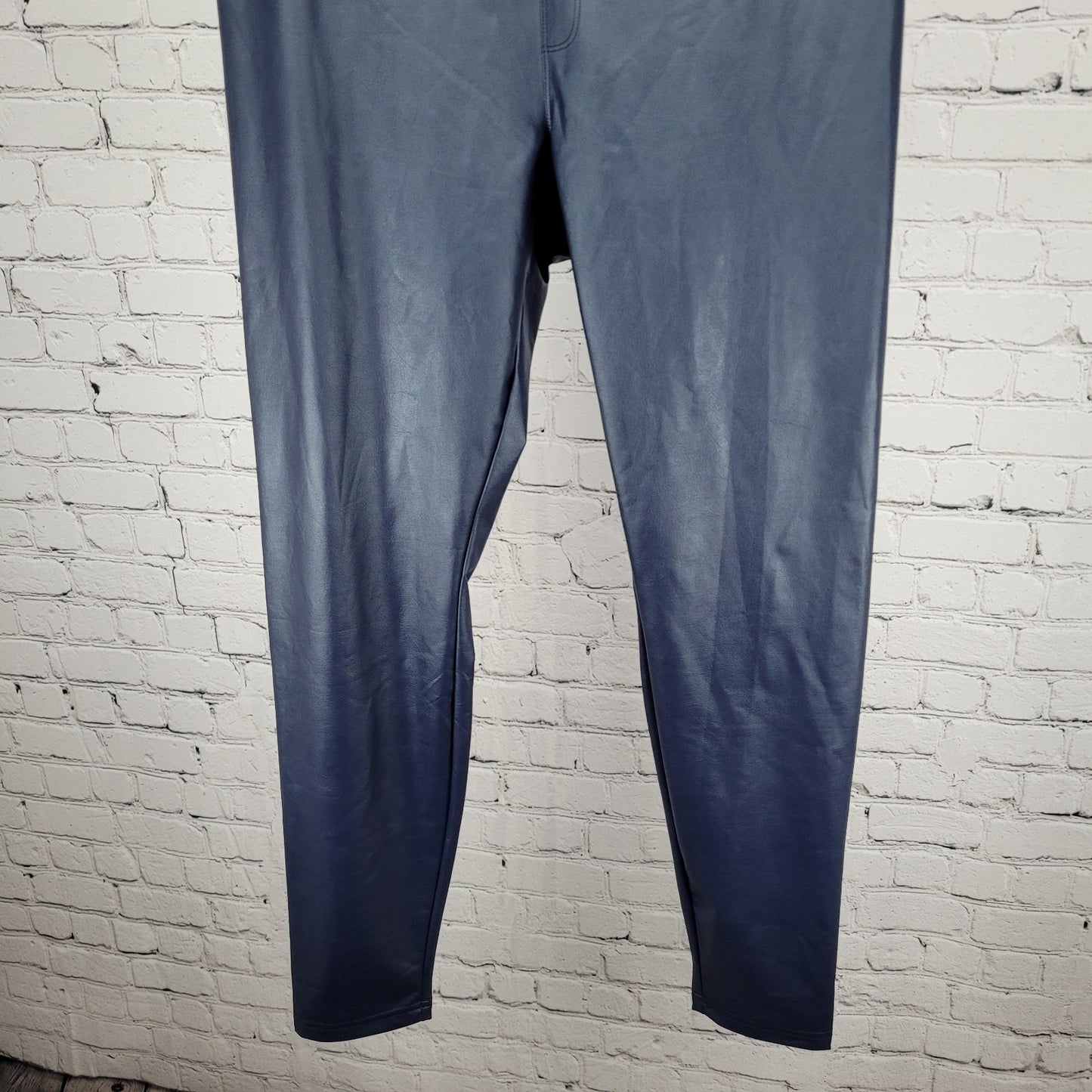NWD Offline Aerie Real Luxe Blue Faux Leather Hi-Rise Lightweight Leggings XL