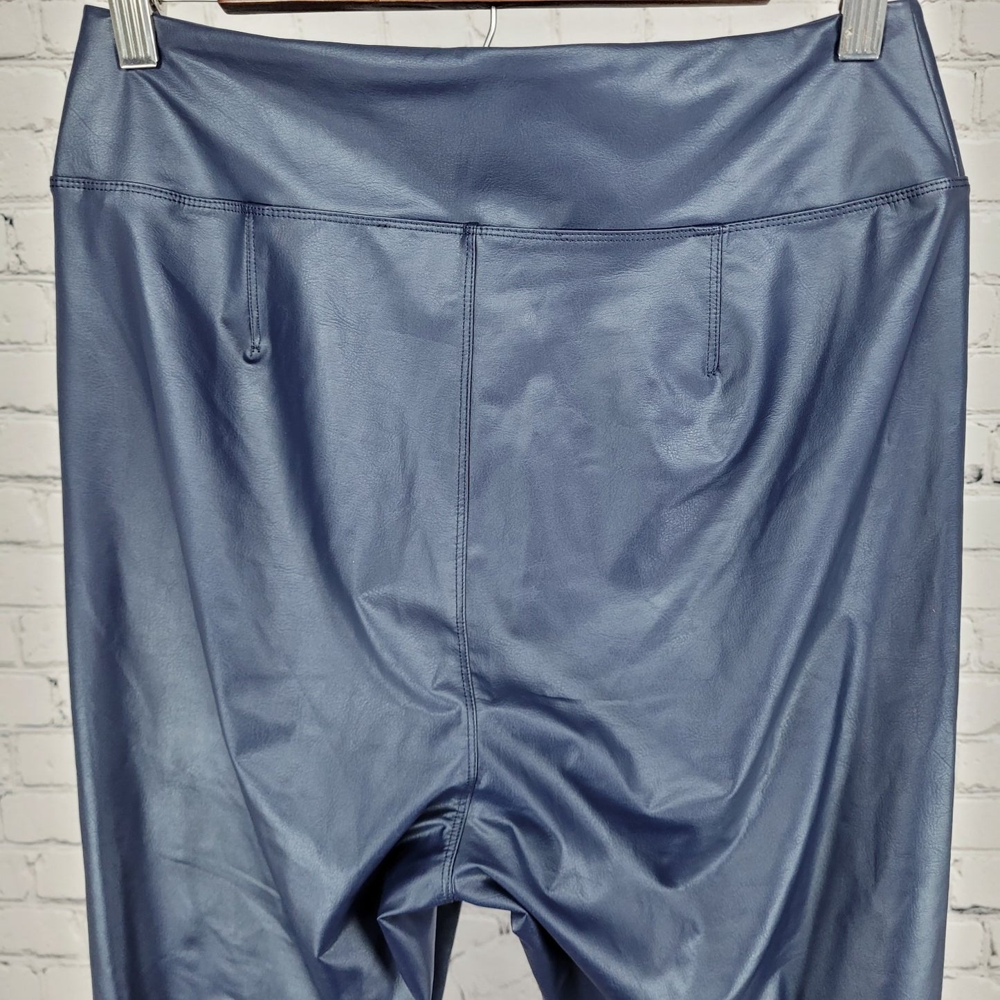 NWD Offline Aerie Real Luxe Blue Faux Leather Hi-Rise Lightweight Leggings XL