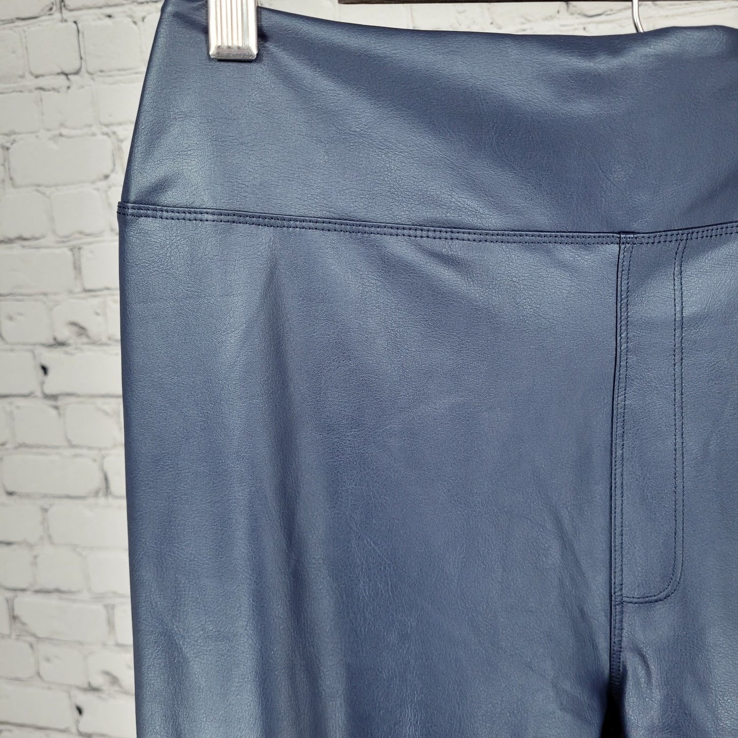 NWD Offline Aerie Real Luxe Blue Faux Leather Hi-Rise Lightweight Leggings XL