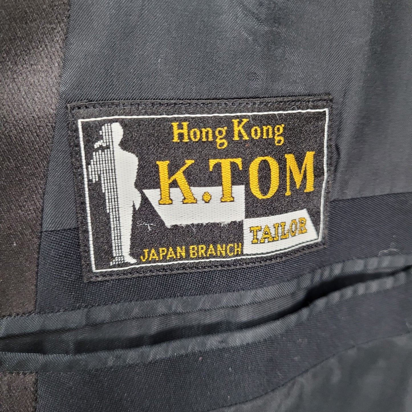 K. TOM Japan Black 1 Button Satin Lapel Tuxedo Suit Jacket Coat 40 *read
