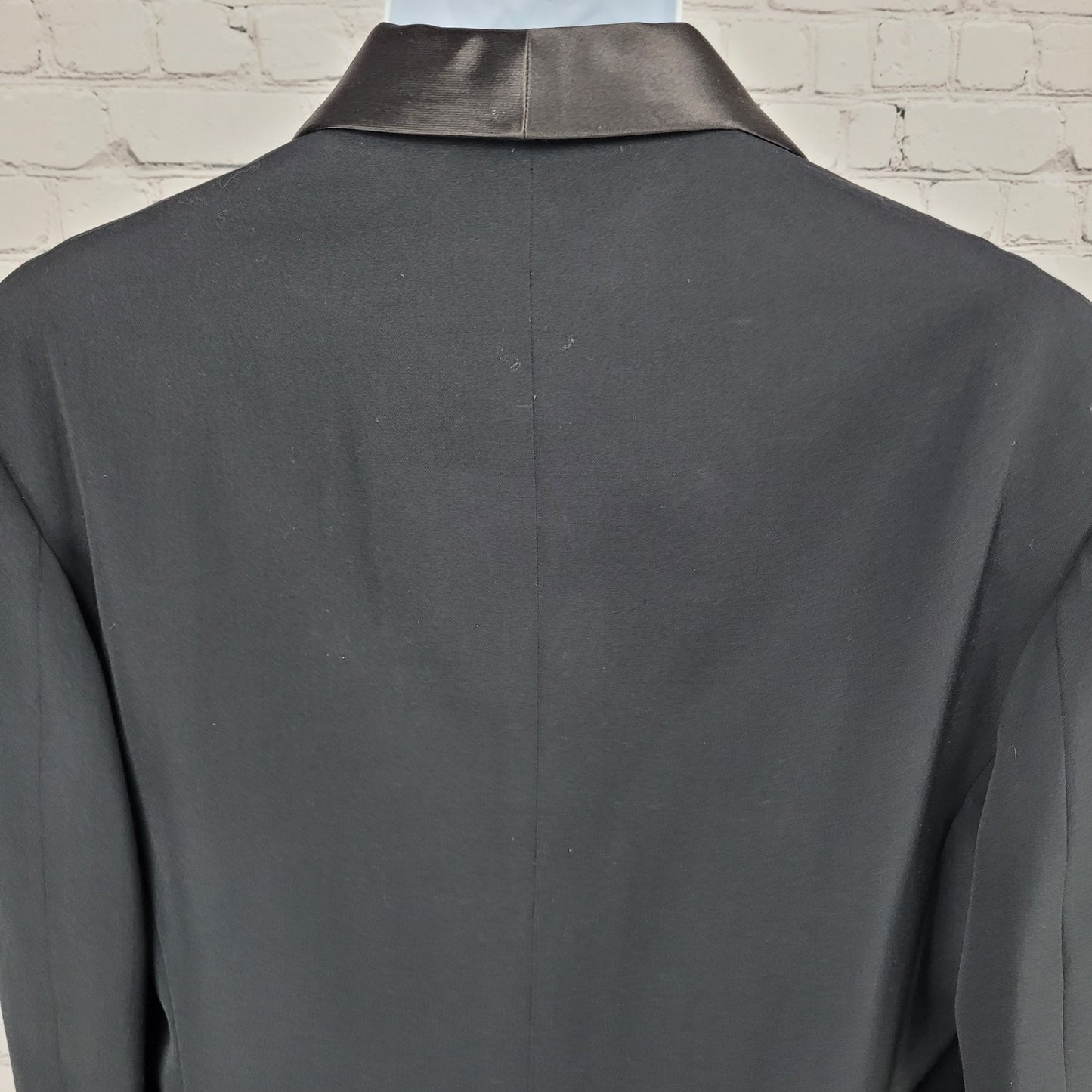 K. TOM Japan Black 1 Button Satin Lapel Tuxedo Suit Jacket Coat 40 *read