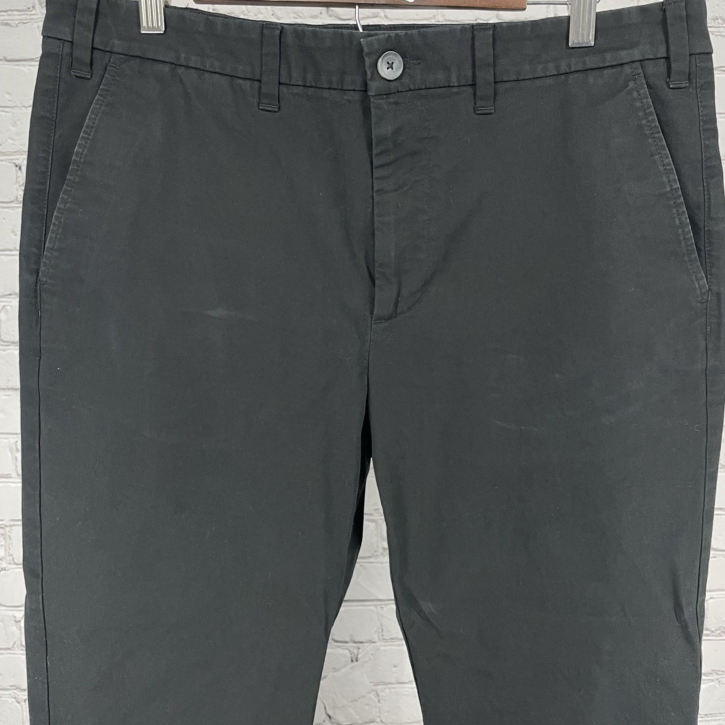 Marks & Spencer Black Regular Fit Straight Leg Chino Pants Stretch Size 36x31