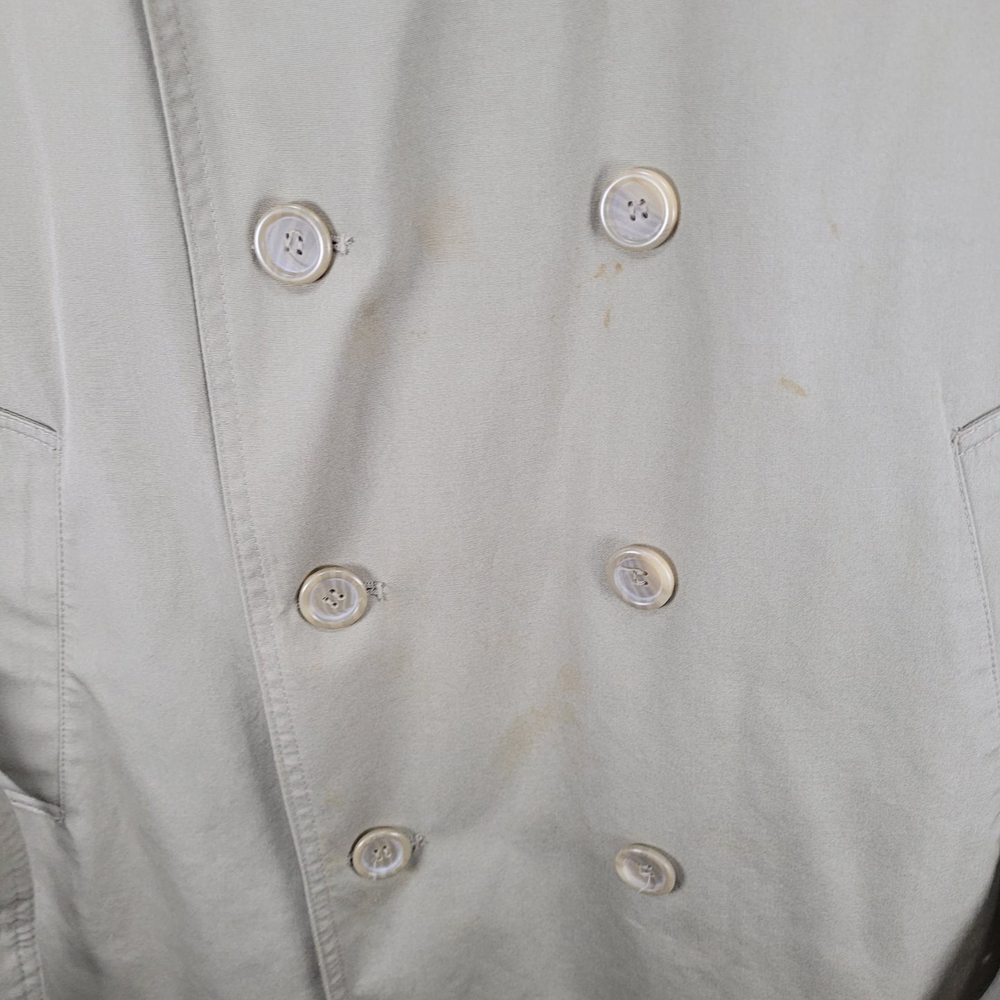 VTG Oleg Cassini Tan Brown Buttoned Belted Removable Liner Trench Coat 44R