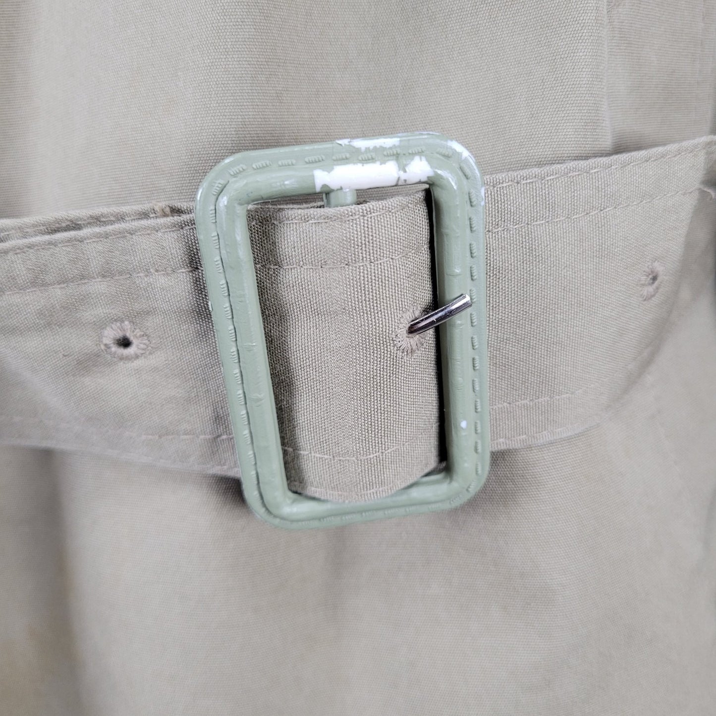 VTG Oleg Cassini Tan Brown Buttoned Belted Removable Liner Trench Coat 44R