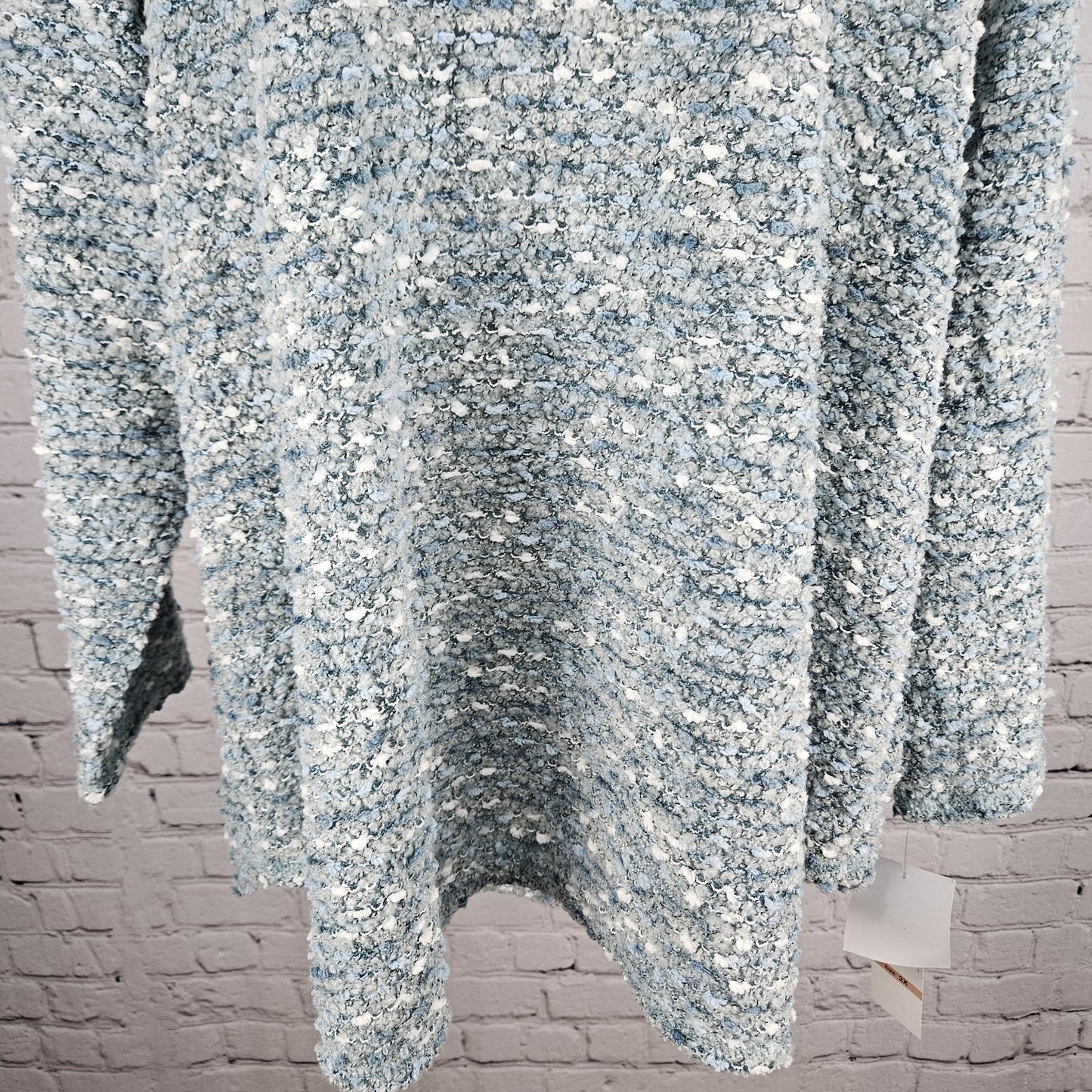 NWT Ruby Rd Jade Blue Wool Blend Boucle Turtle Neck Pullover Relaxed Sweater 2X