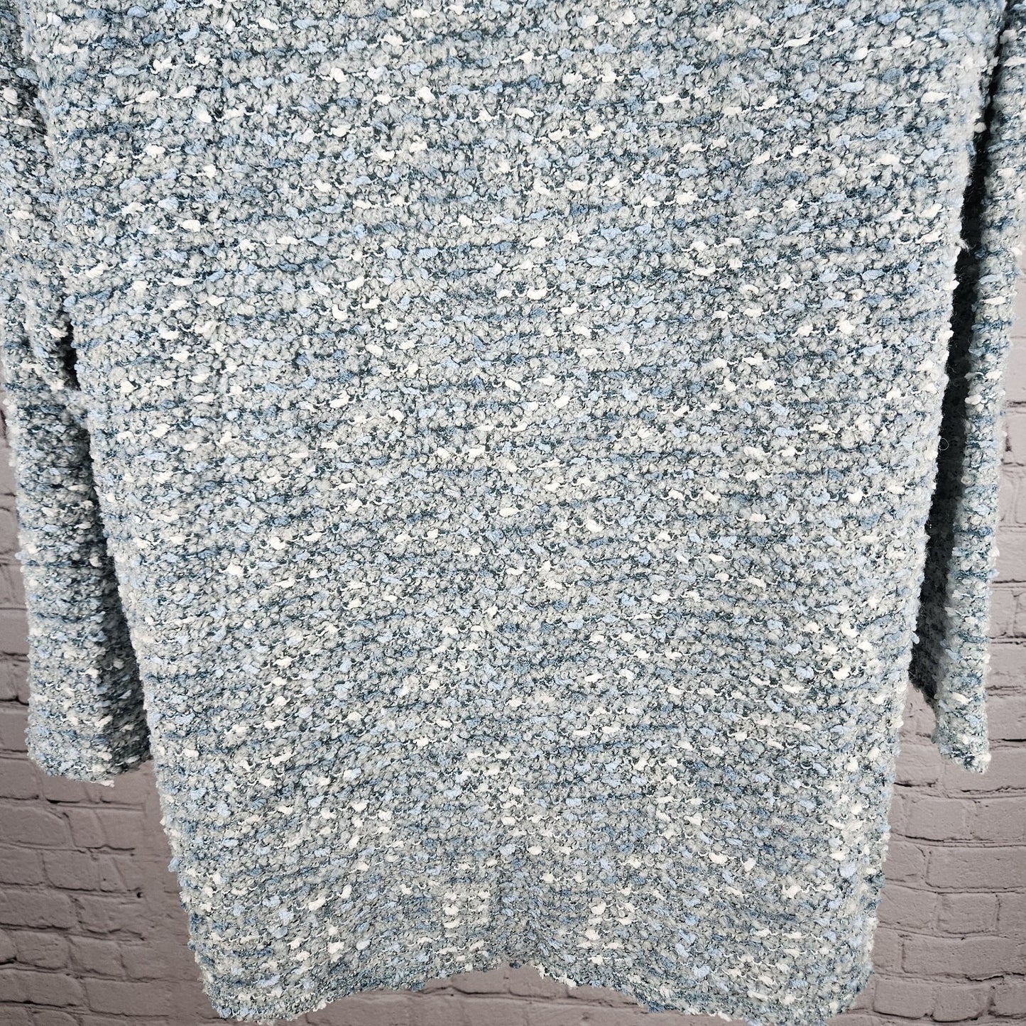 NWT Ruby Rd Jade Blue Wool Blend Boucle Turtle Neck Pullover Relaxed Sweater 2X