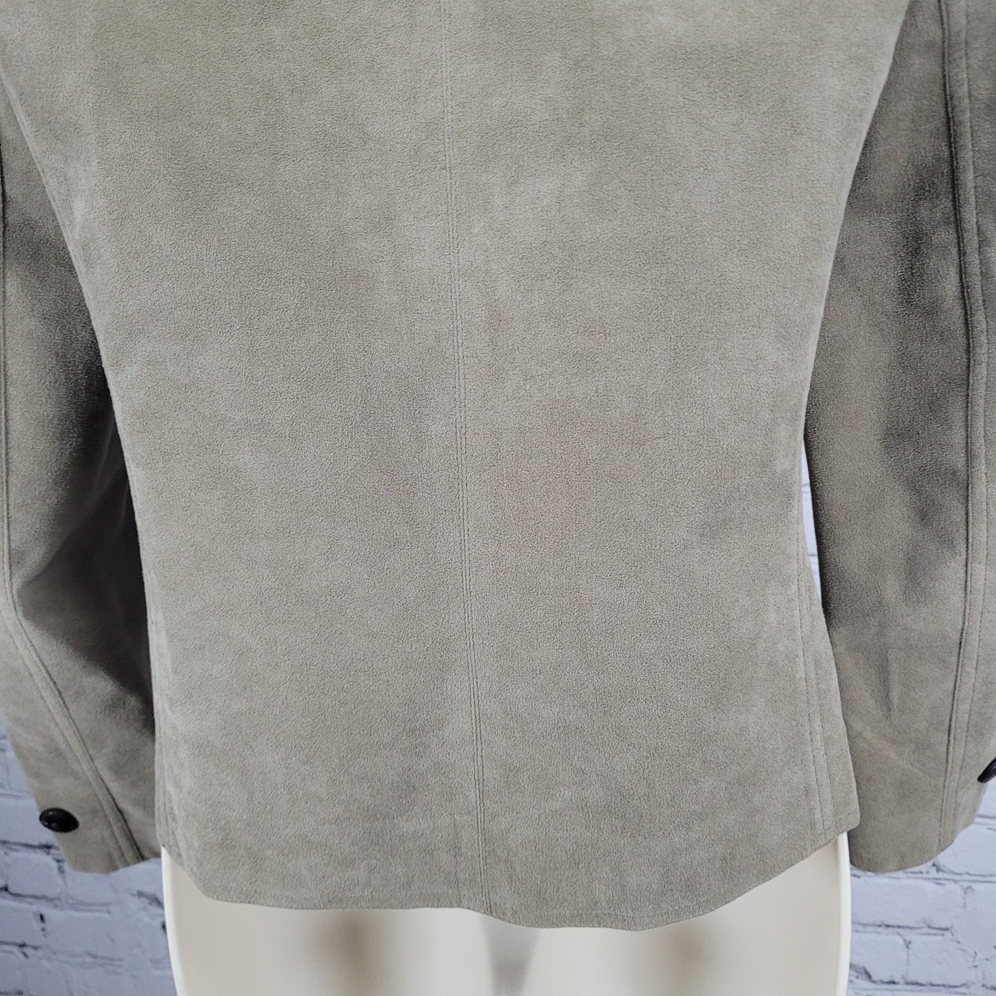 VTG Skinner Brown Ultra Suede Fabric Buttoned Lightweight Notch Jacket USA XS