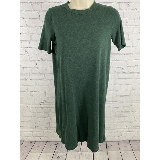 Madewell Green Pullover Short Sleeve Knee Length T Shirt Dress XXS