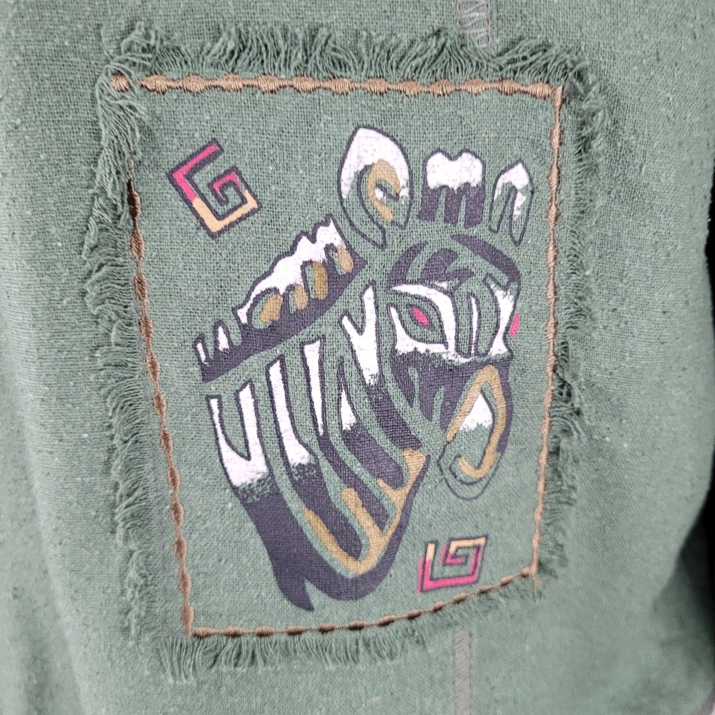 VTG C.A. Sport Green 100% Silk Lightweight Buttoned Lined Jacket Safari Large L