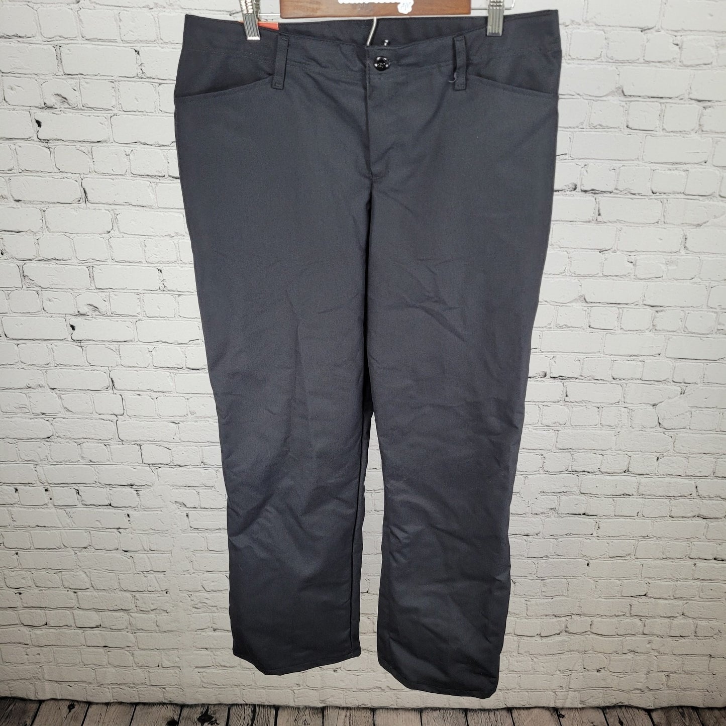 NWT Red Kap Black Twill Canvas Mid Rise Straight Workwear Pants Size 14 (34x31)