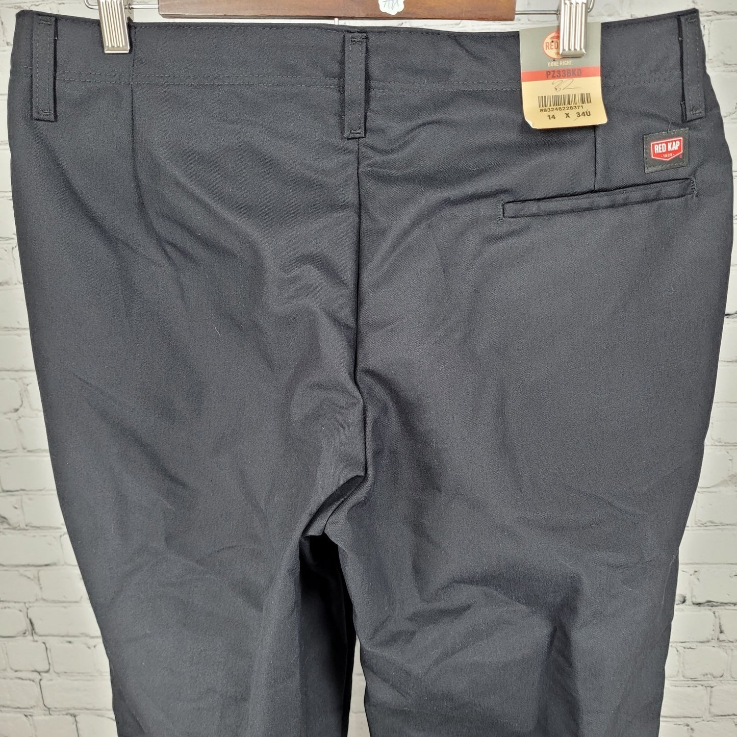 NWT Red Kap Black Twill Canvas Mid Rise Straight Workwear Pants Size 14 (34x31)