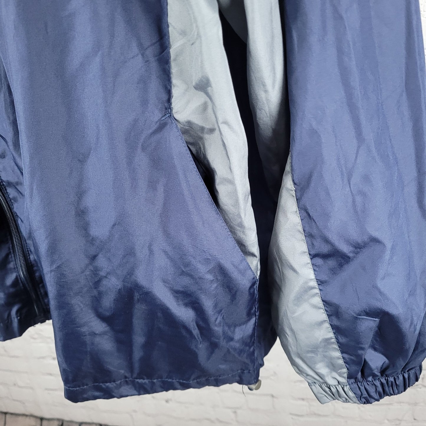 Reebok Team Apparel Navy NFL Cowboys Full Zip Pockets Windbreaker Jacket Size XL