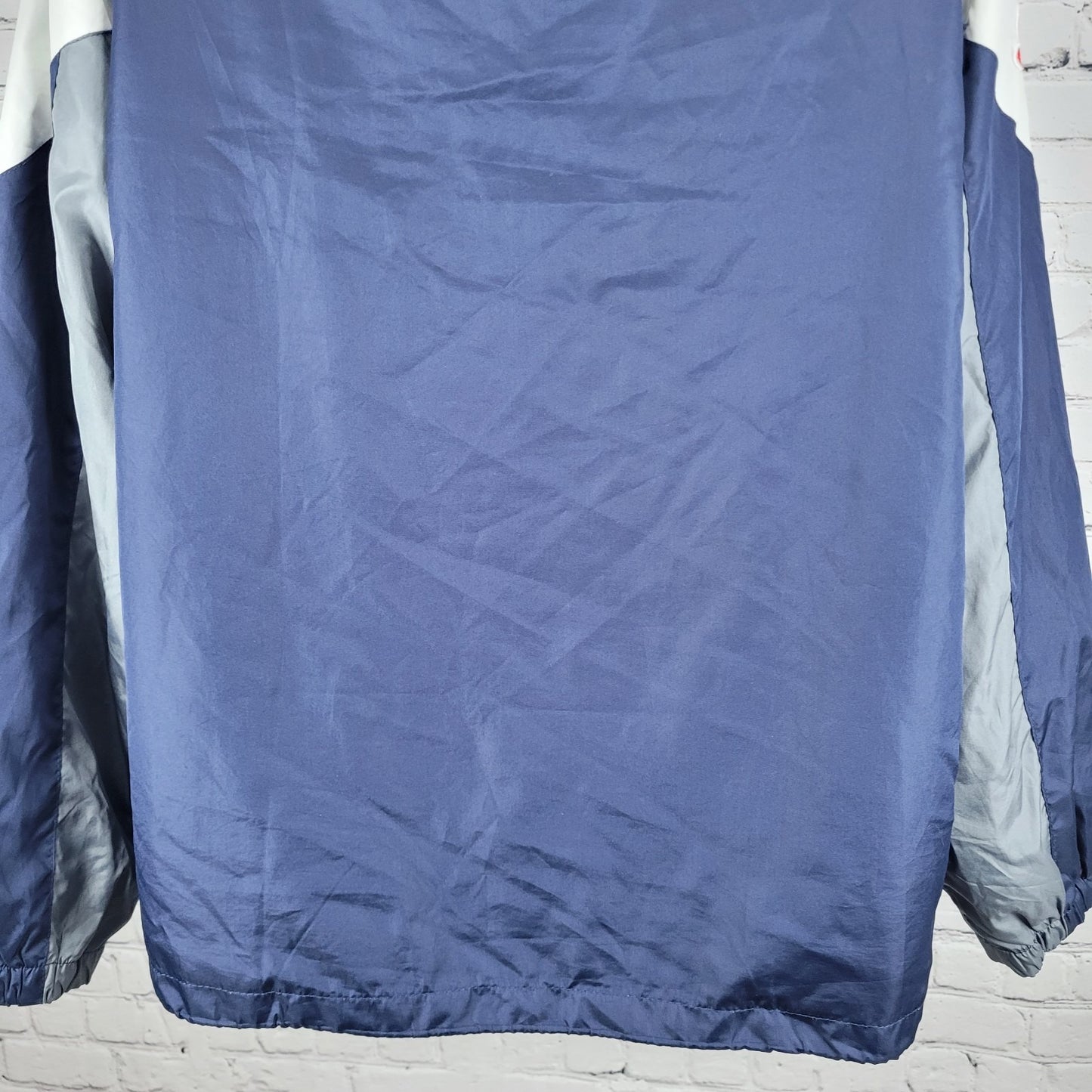 Reebok Team Apparel Navy NFL Cowboys Full Zip Pockets Windbreaker Jacket Size XL