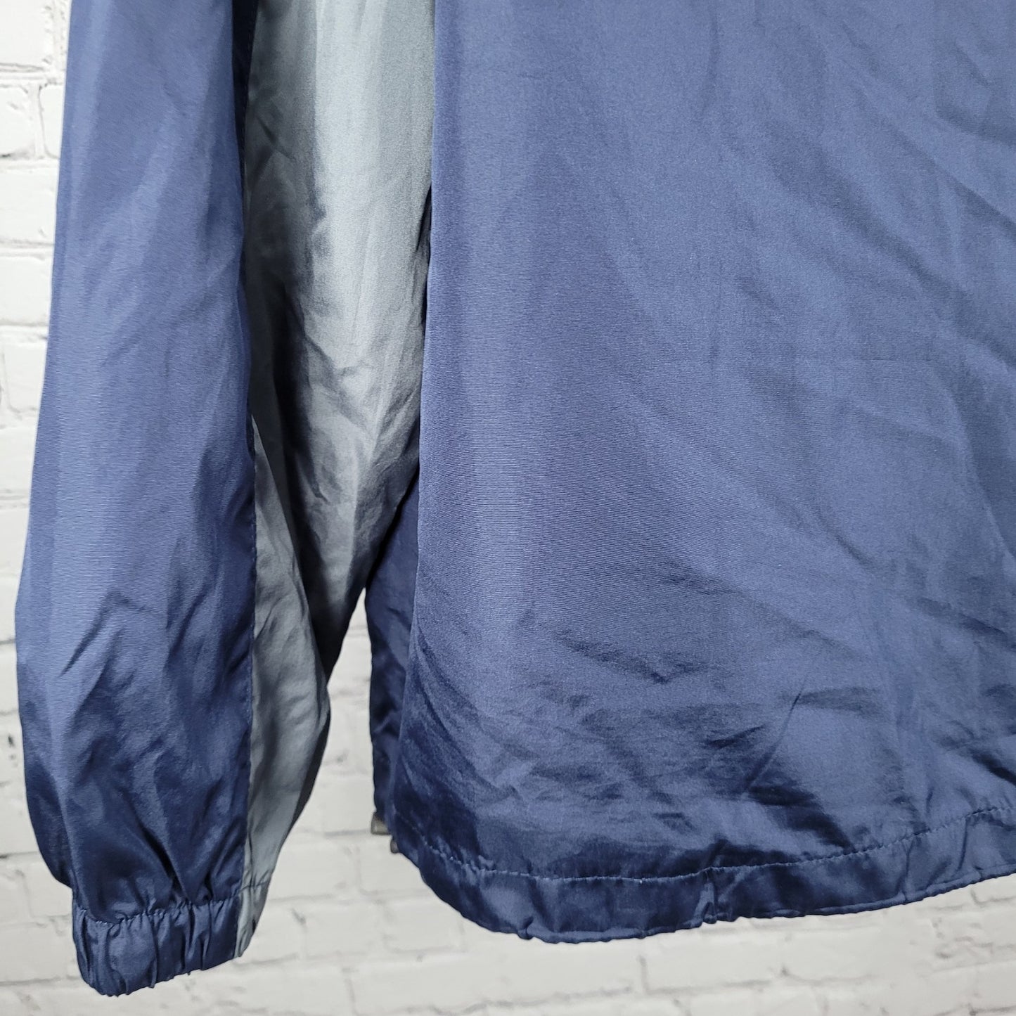 Reebok Team Apparel Navy NFL Cowboys Full Zip Pockets Windbreaker Jacket Size XL