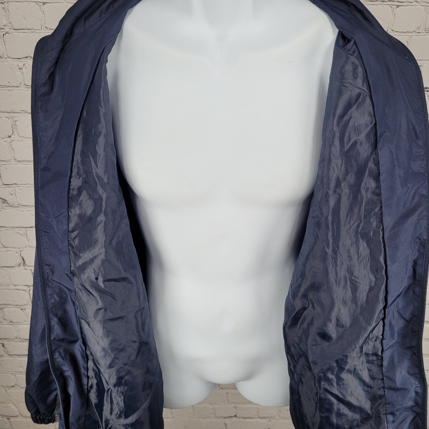 Reebok Team Apparel Navy NFL Cowboys Full Zip Pockets Windbreaker Jacket Size XL