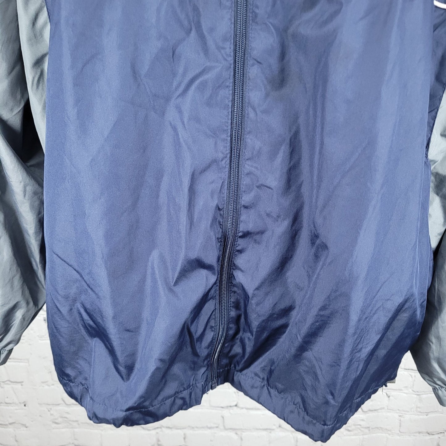 Reebok Team Apparel Navy NFL Cowboys Full Zip Pockets Windbreaker Jacket Size XL