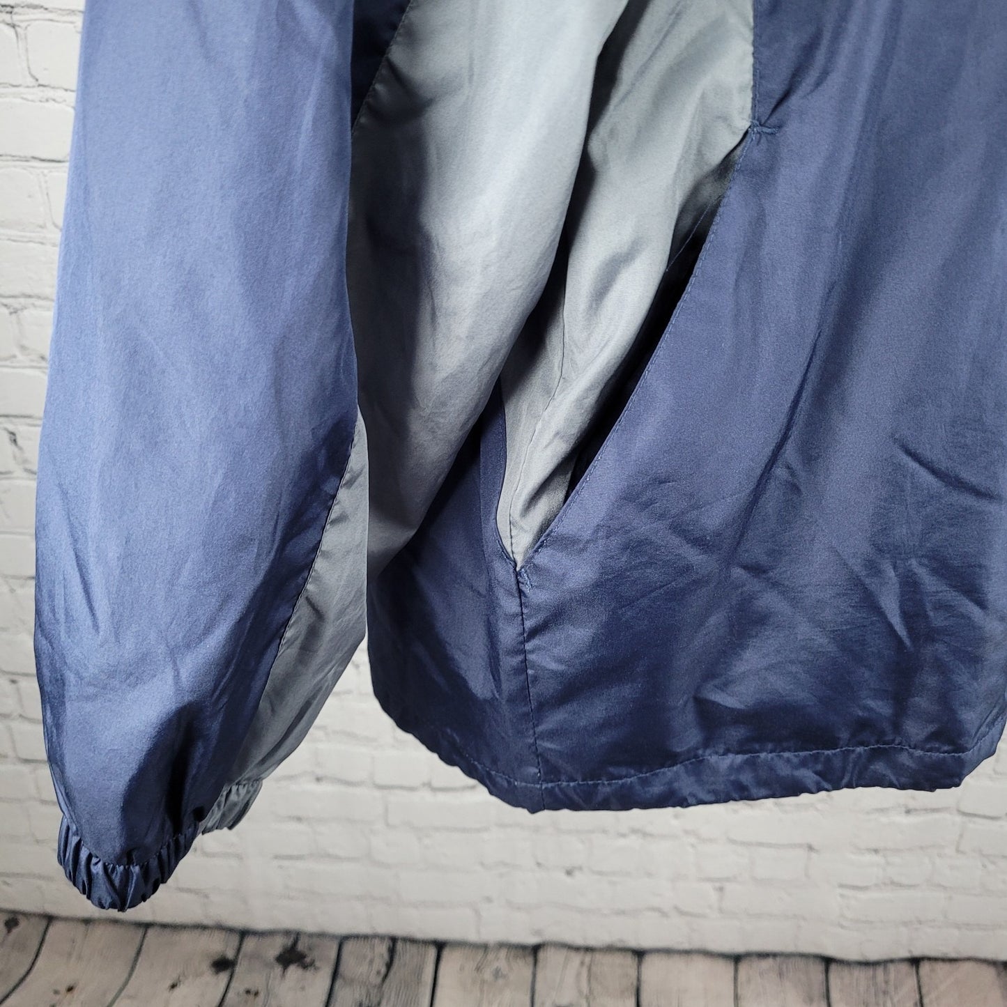 Reebok Team Apparel Navy NFL Cowboys Full Zip Pockets Windbreaker Jacket Size XL