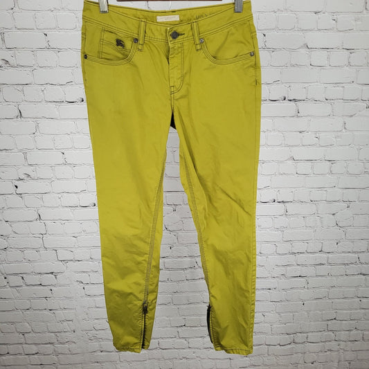 Burberry Brit Green Bayswater Skinny Zip Ankle Lightweight Jeans Size 29 (29x29)