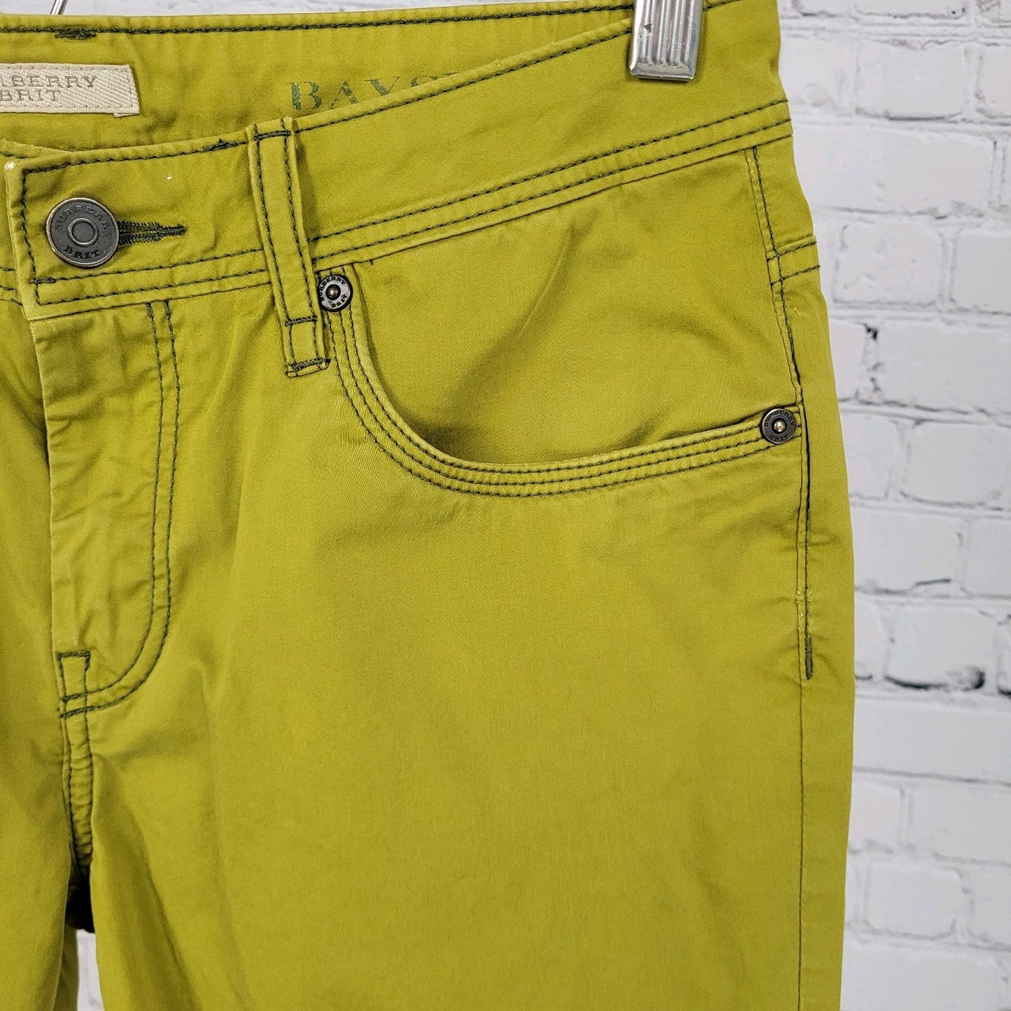 Burberry Brit Green Bayswater Skinny Zip Ankle Lightweight Jeans Size 29 (29x29)