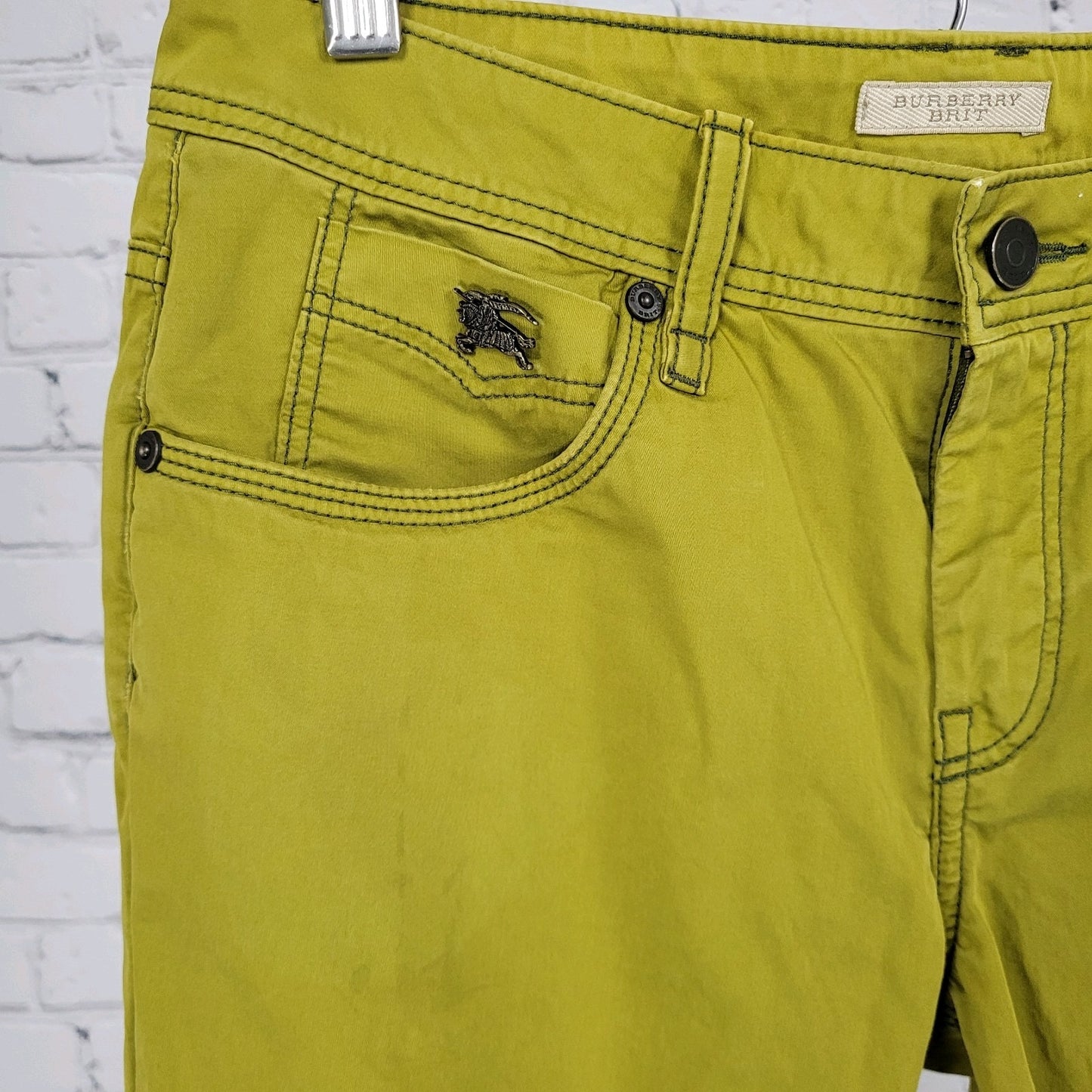 Burberry Brit Green Bayswater Skinny Zip Ankle Lightweight Jeans Size 29 (29x29)
