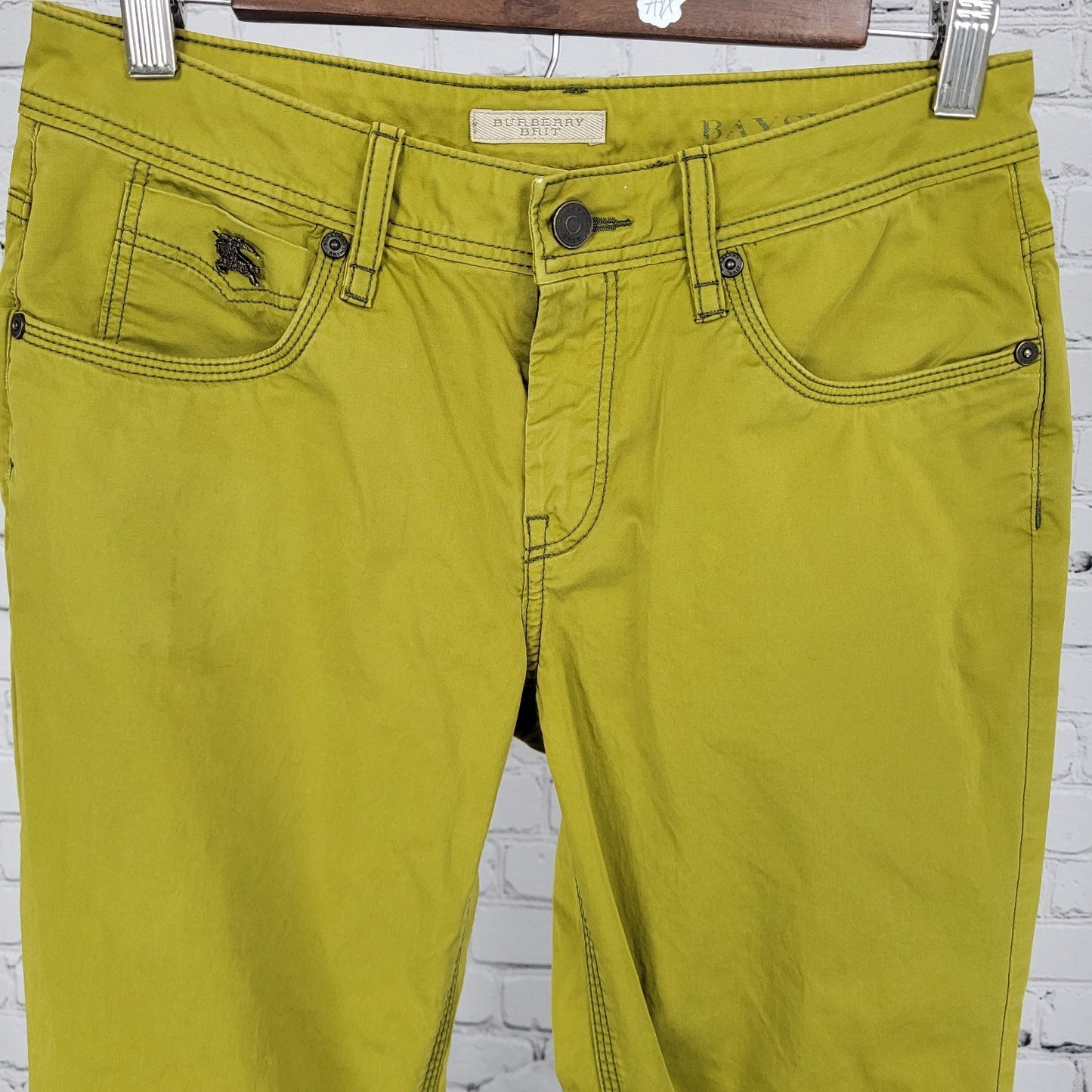 Burberry Brit Green Bayswater Skinny Zip Ankle Lightweight Jeans Size 29 (29x29)