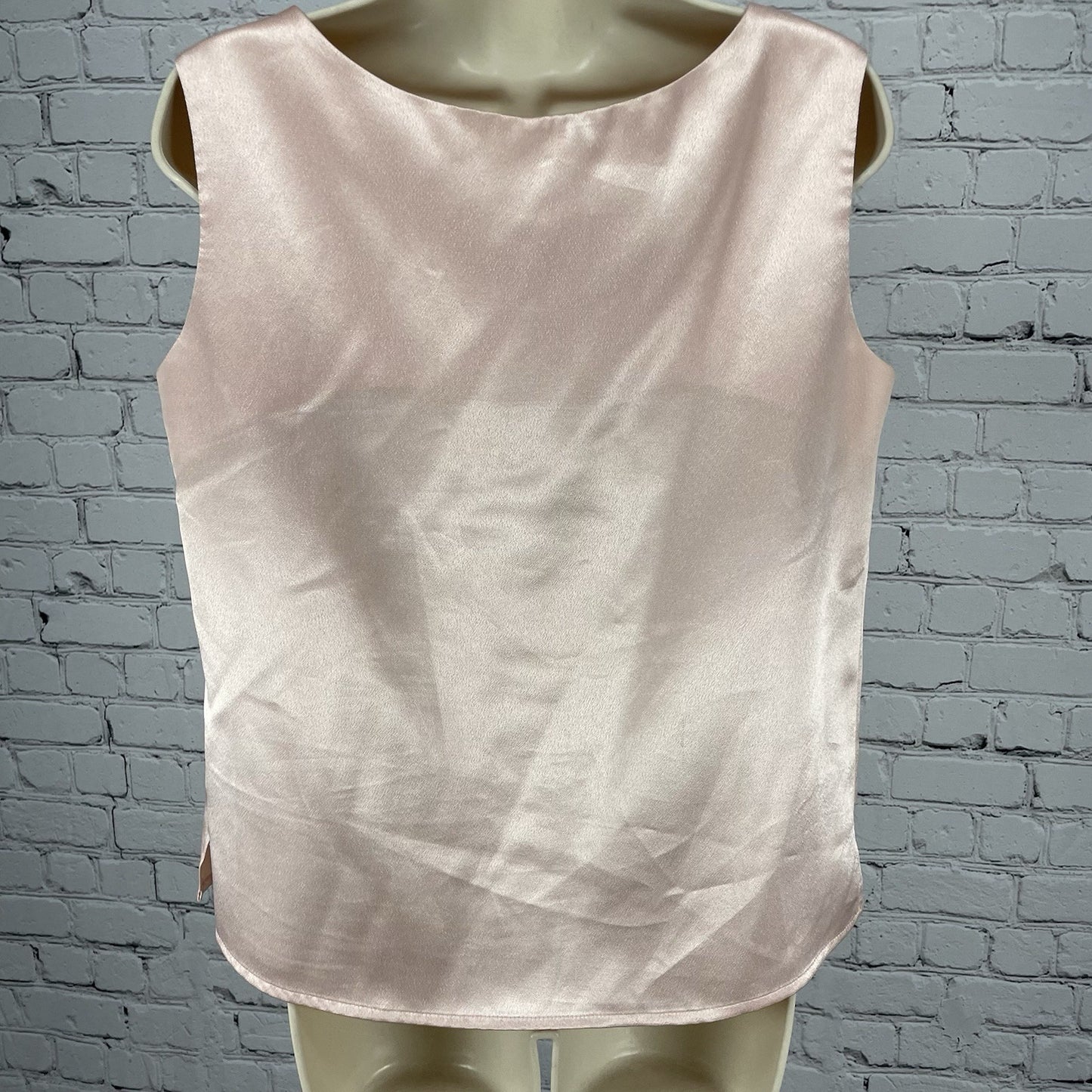 VTG Clara Clara By Vinette Pink Rhinestone Accent Sleeveless Blouse Top Size 10