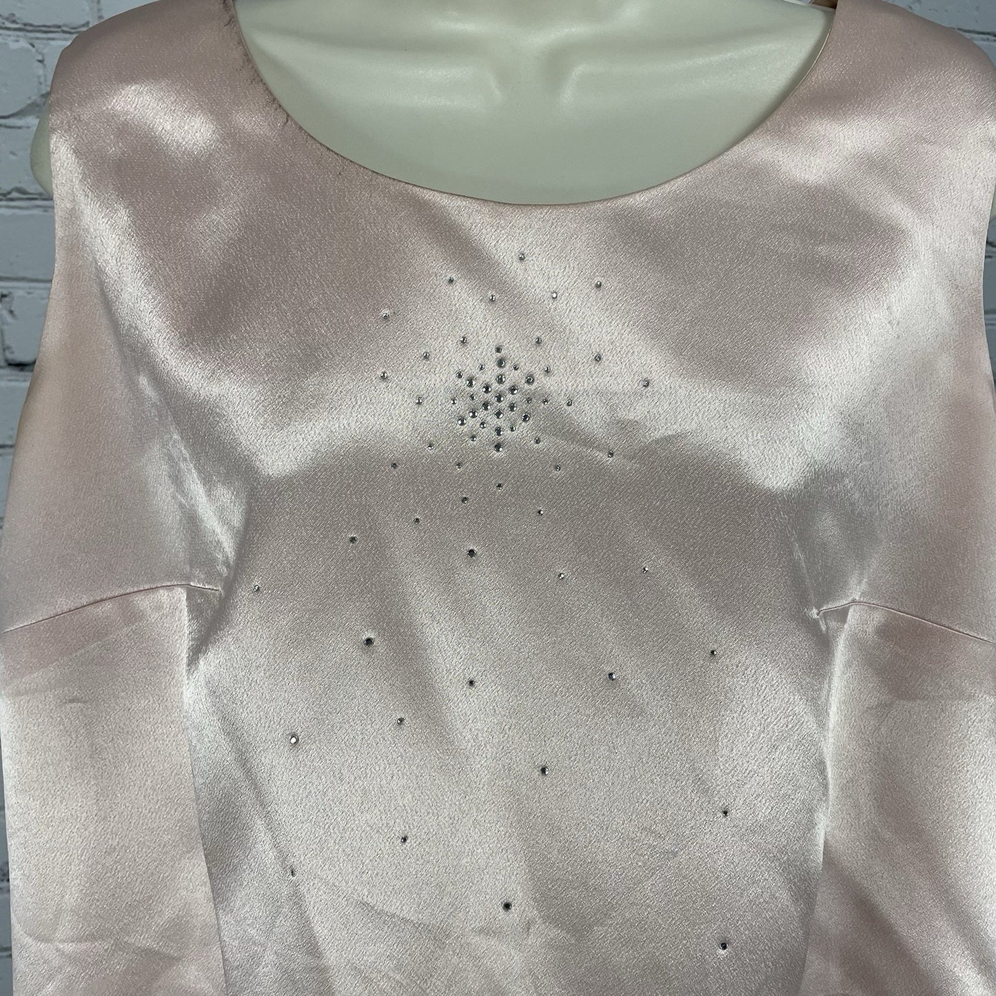 VTG Clara Clara By Vinette Pink Rhinestone Accent Sleeveless Blouse Top Size 10