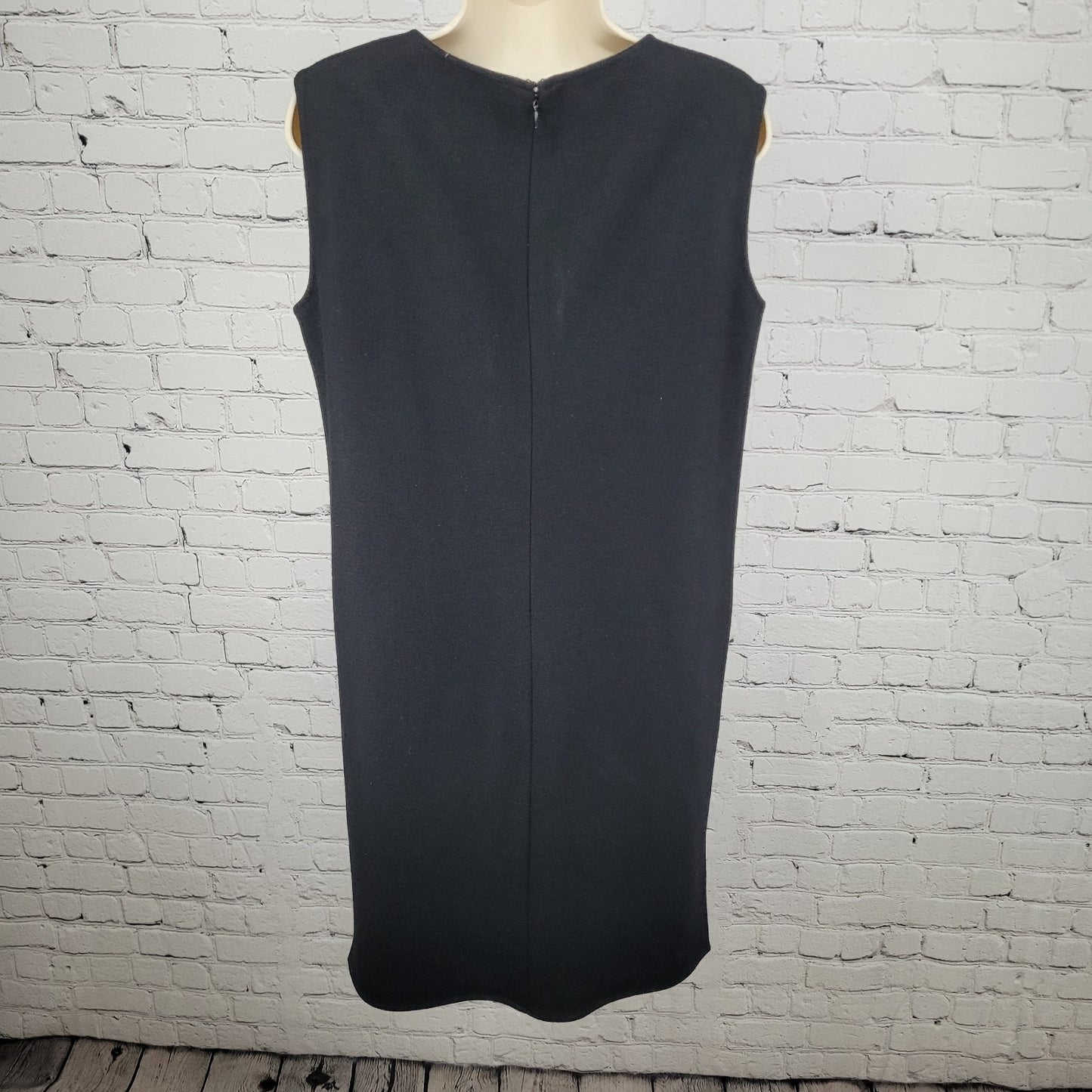 Rebecca Moses Black Sleeveless Shift Midi Dress Italy Made Size Medium M