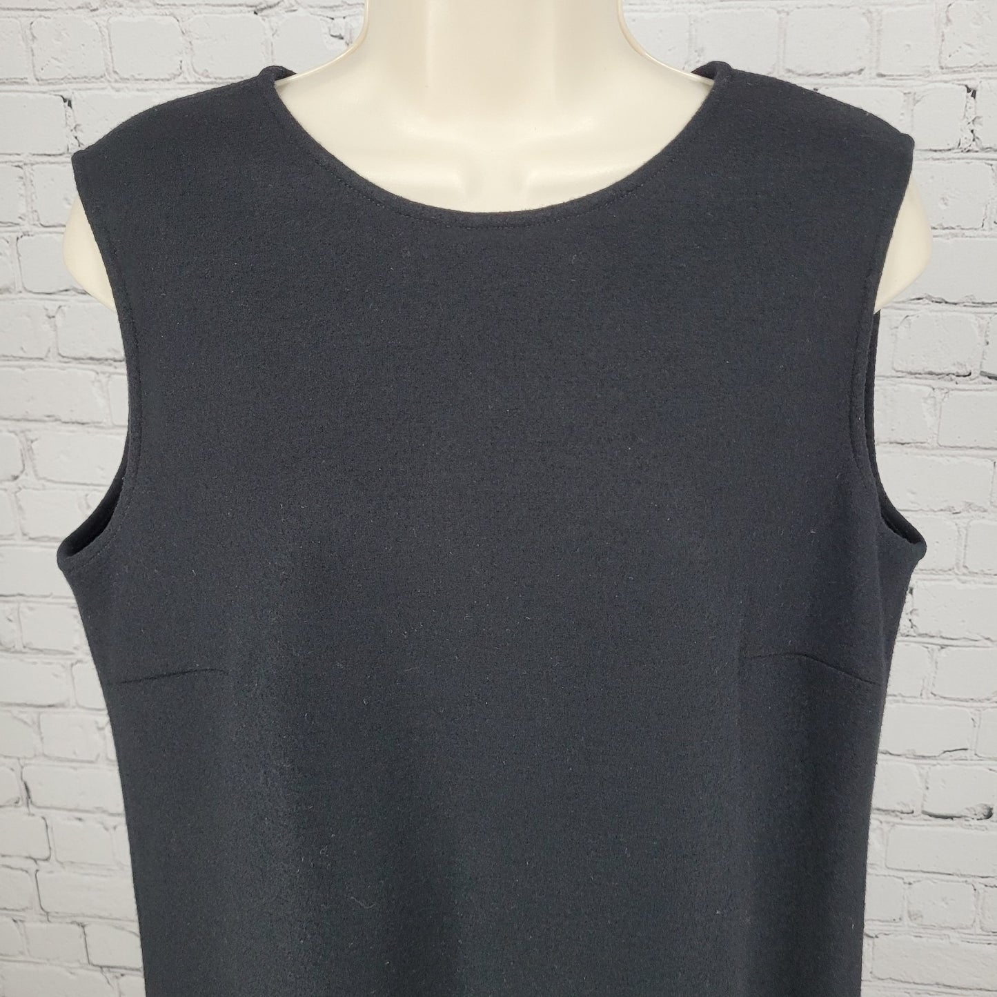 Rebecca Moses Black Sleeveless Shift Midi Dress Italy Made Size Medium M