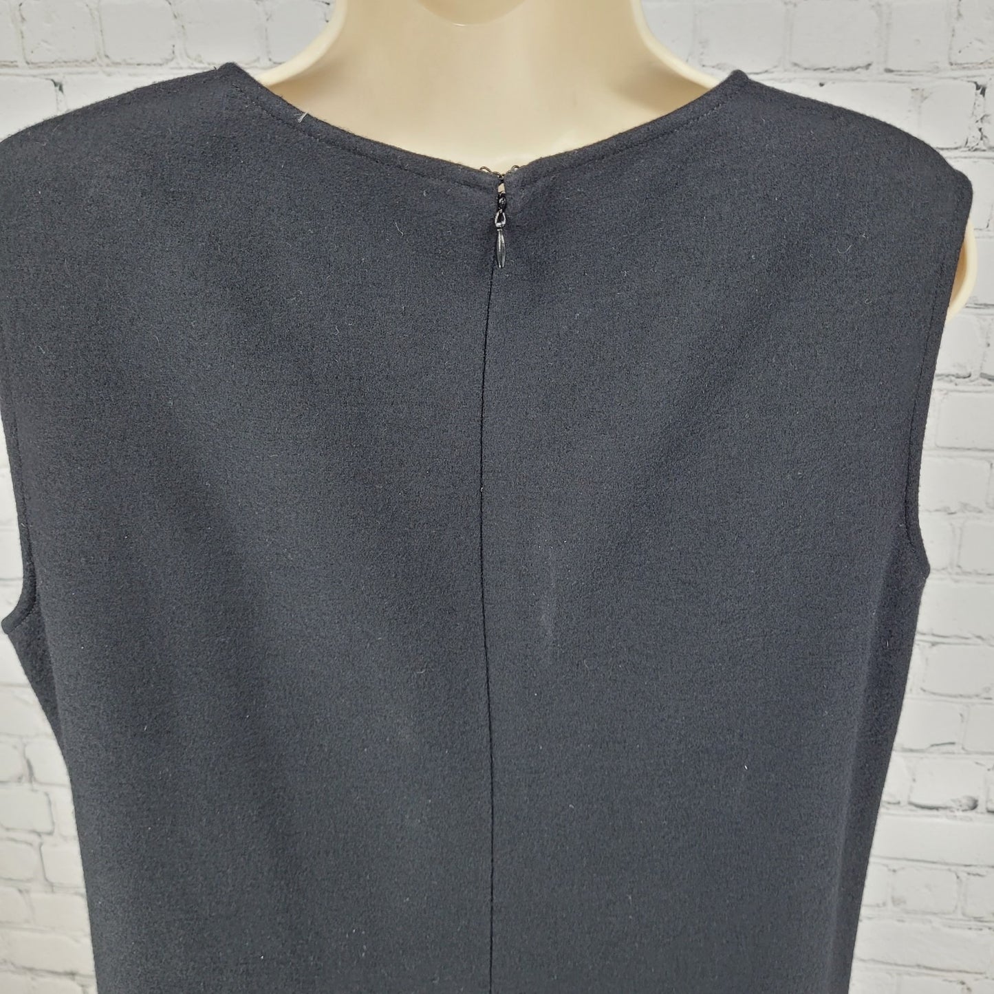 Rebecca Moses Black Sleeveless Shift Midi Dress Italy Made Size Medium M