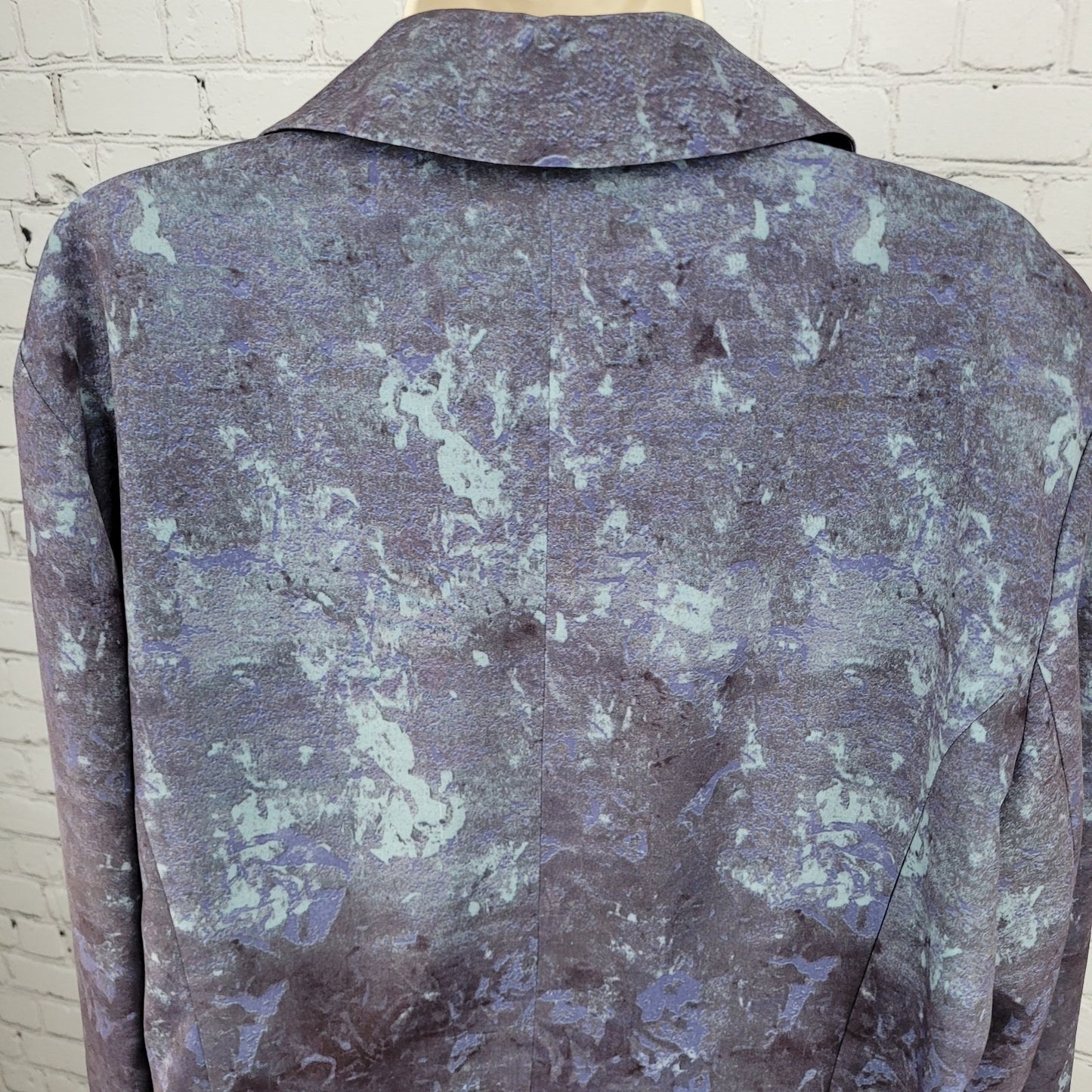 Coldwater Creek Blue & Purple Lightweight Open Notch Blazer Jacket Size 20