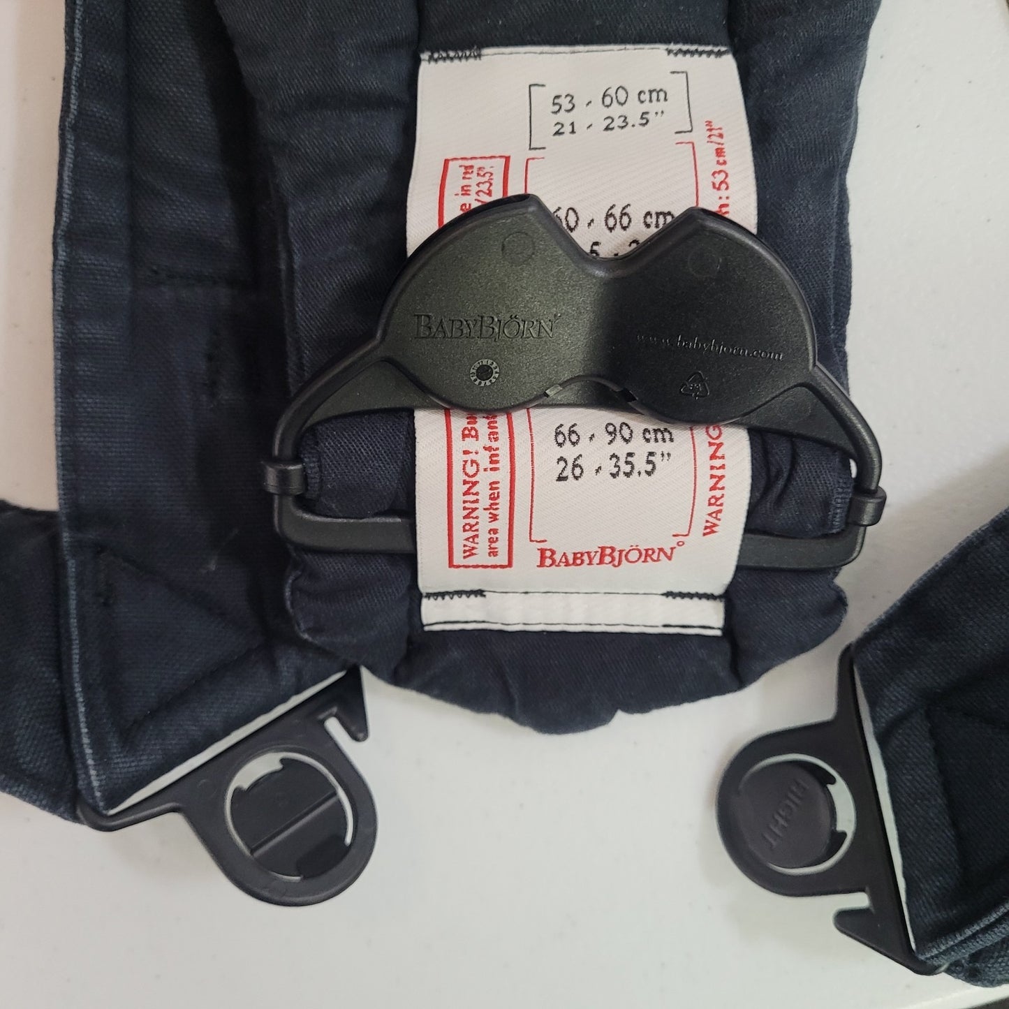 Baby Bjorn Navy Blue Baby Carrier Padded Buckle Size Adjustable Infant 8-25lbs