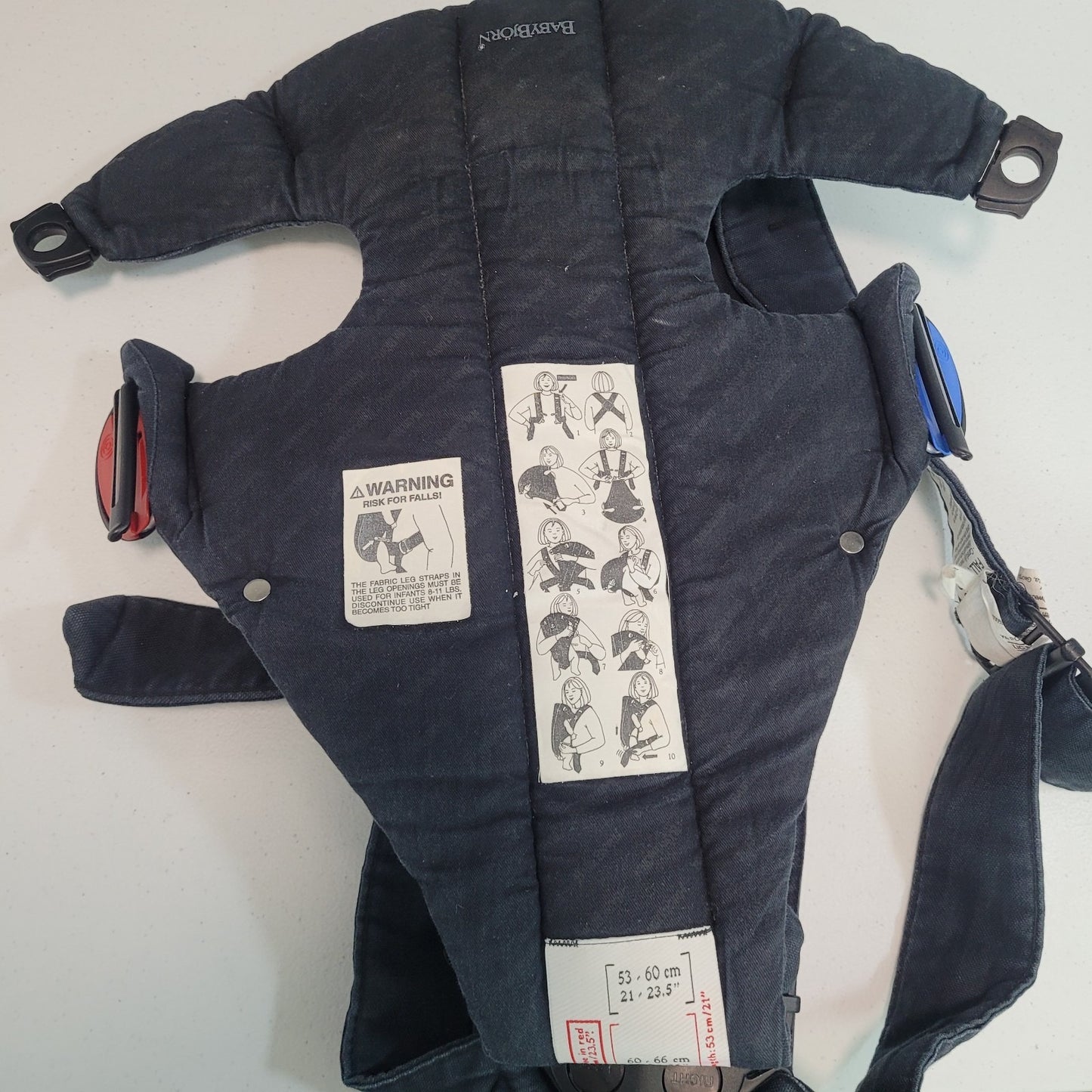 Baby Bjorn Navy Blue Baby Carrier Padded Buckle Size Adjustable Infant 8-25lbs
