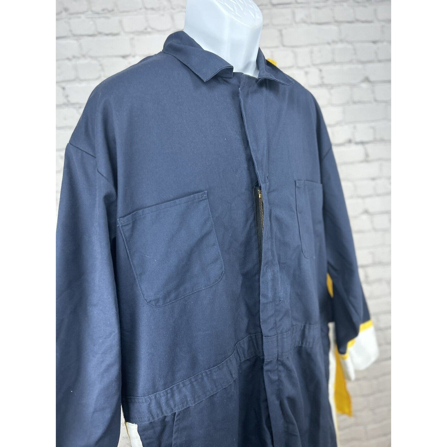 Red Kap Blue Yellow Long Sleeve Costume Band Jumpsuit Zip Up Cape 52R (48X30)