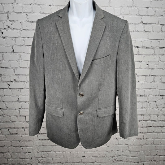Zara Man Basic Grey 2 Button Single Vented Notch Suit Blazer Sport Coat 42