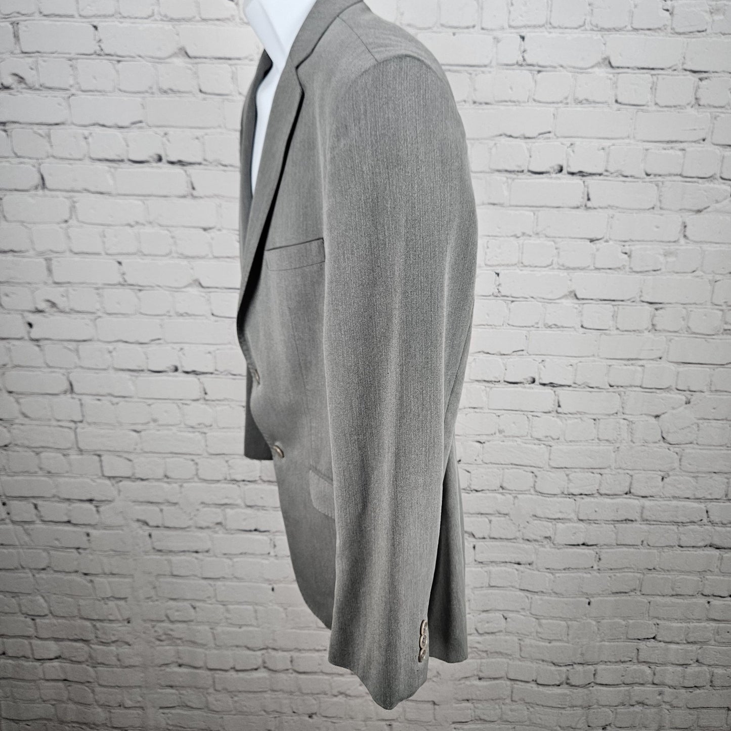 Zara Man Basic Grey 2 Button Single Vented Notch Suit Blazer Sport Coat 42