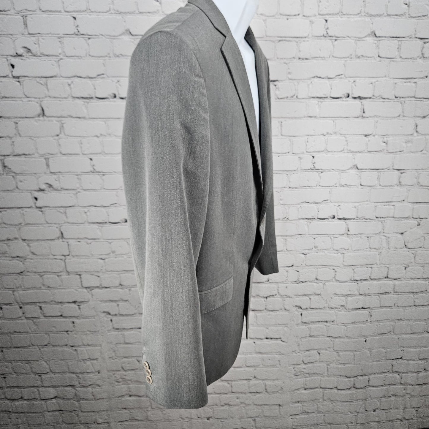 Zara Man Basic Grey 2 Button Single Vented Notch Suit Blazer Sport Coat 42