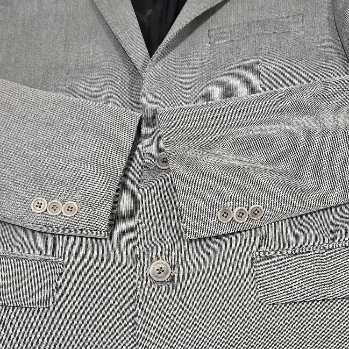 Zara Man Basic Grey 2 Button Single Vented Notch Suit Blazer Sport Coat 42