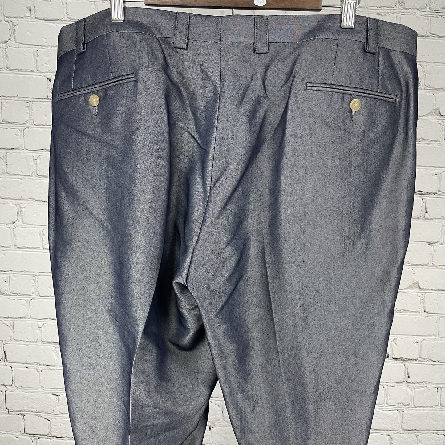 Ralph Lauren Blue Sheen 2 Button Blazer Tapered Pant Suit Set Size 48R (44x30)