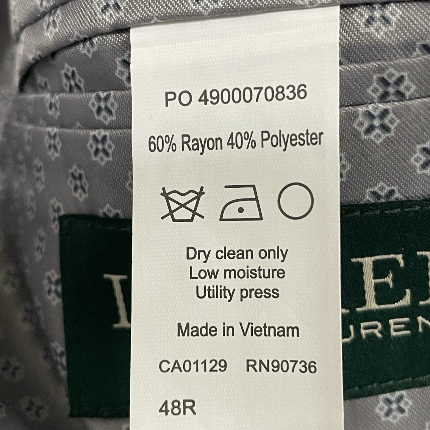 Ralph Lauren Blue Sheen 2 Button Blazer Tapered Pant Suit Set Size 48R (44x30)