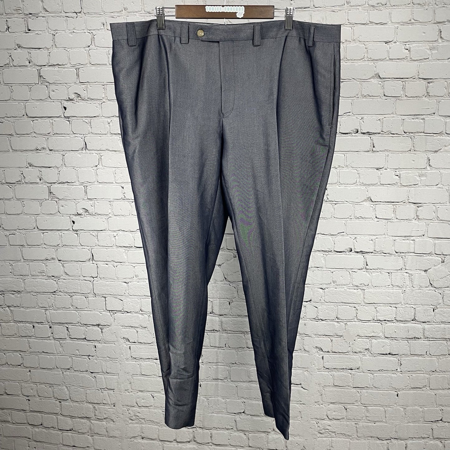 Ralph Lauren Blue Sheen 2 Button Blazer Tapered Pant Suit Set Size 48R (44x30)