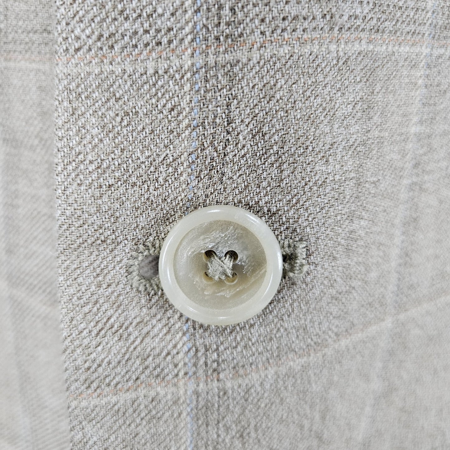 Stafford Beige Silk Wool Executive 3 Button Ventless Notch Blazer Sport Coat 42R